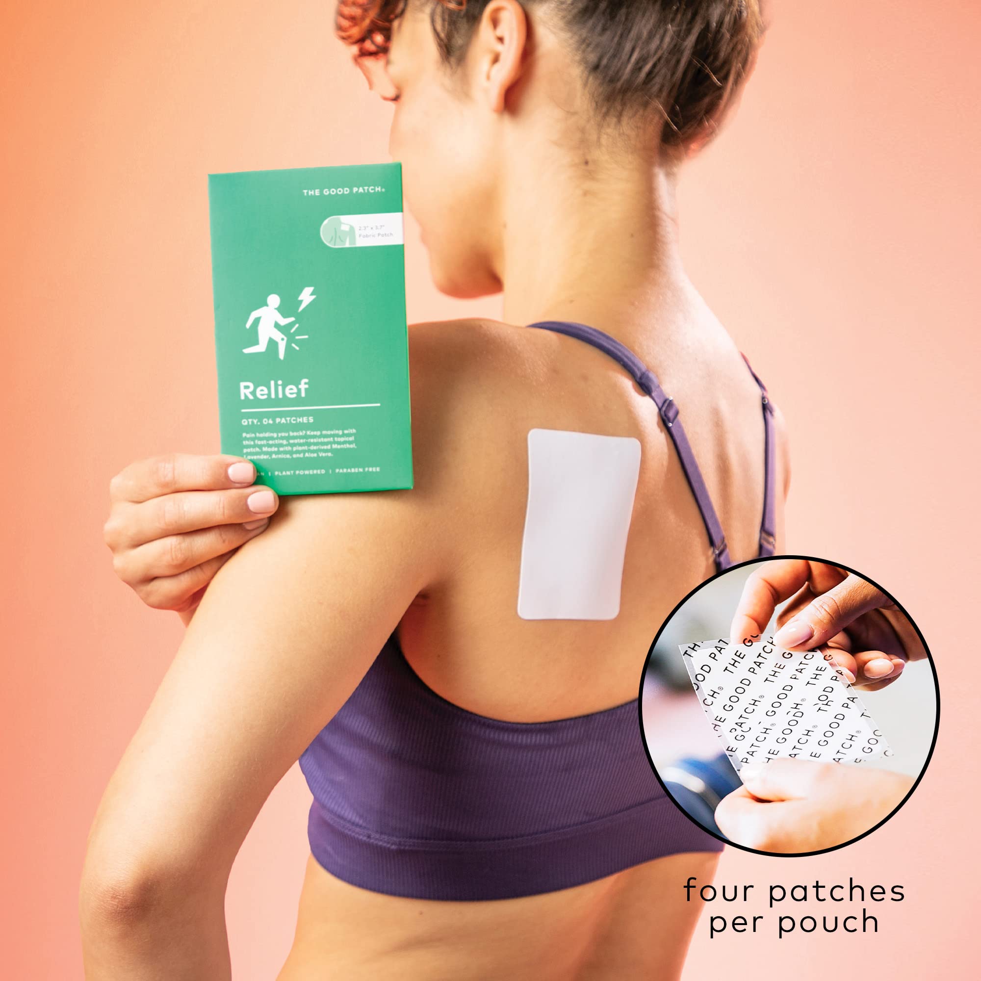 The Good Patch Muscle Pain Relief Patches, Natural Patch with Menthol, Lavender, Arnica and Aloe Vera, Sustained Release, Plant Powered Wearable Wellness, For Back, Neck, Arms, Legs (16 Total Patches) - TrustMedUSA