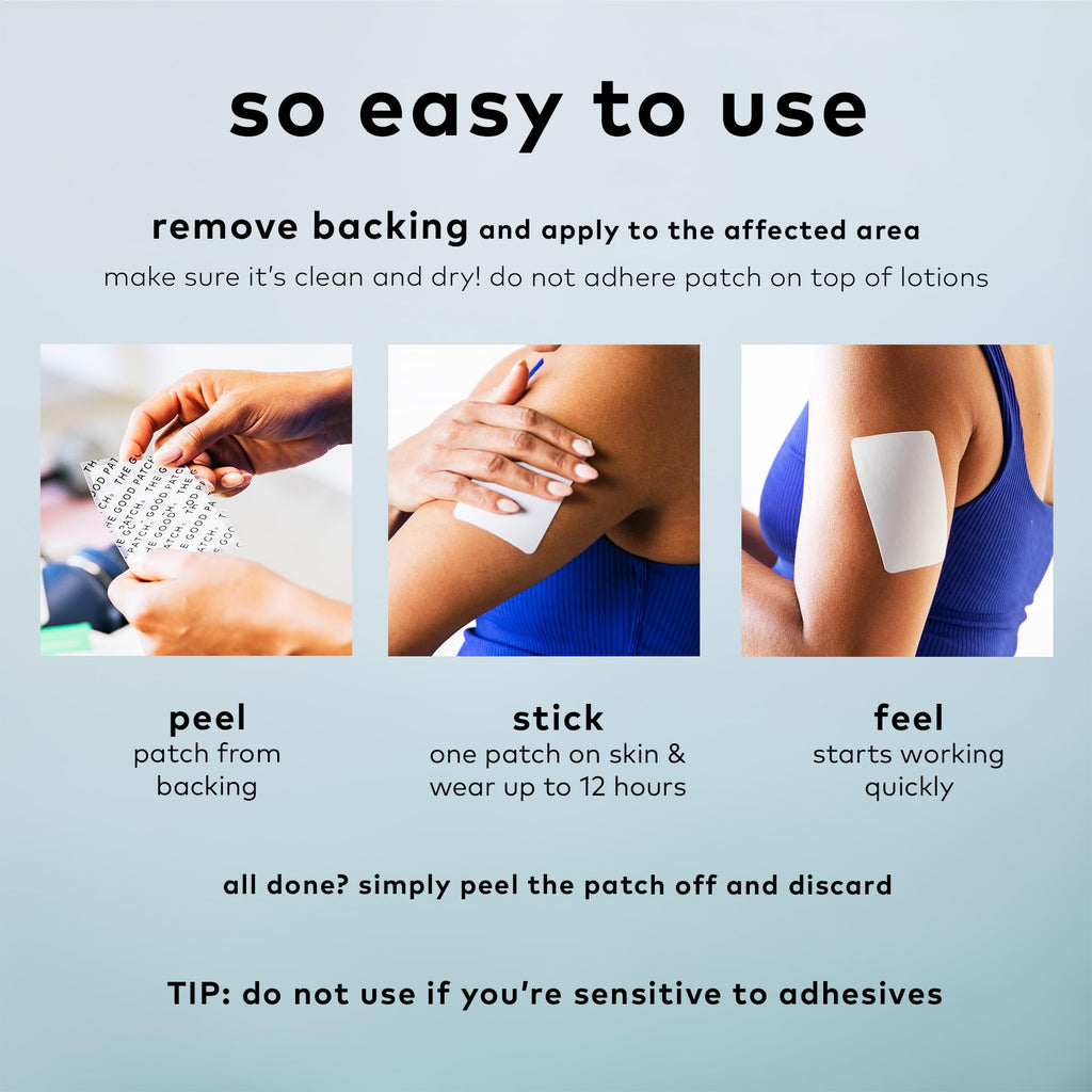 The Good Patch Muscle Pain Relief Patches, Natural Patch with Menthol, Lavender, Arnica and Aloe Vera, Sustained Release, Plant Powered Wearable Wellness, For Back, Neck, Arms, Legs (16 Total Patches) - TrustMedUSA