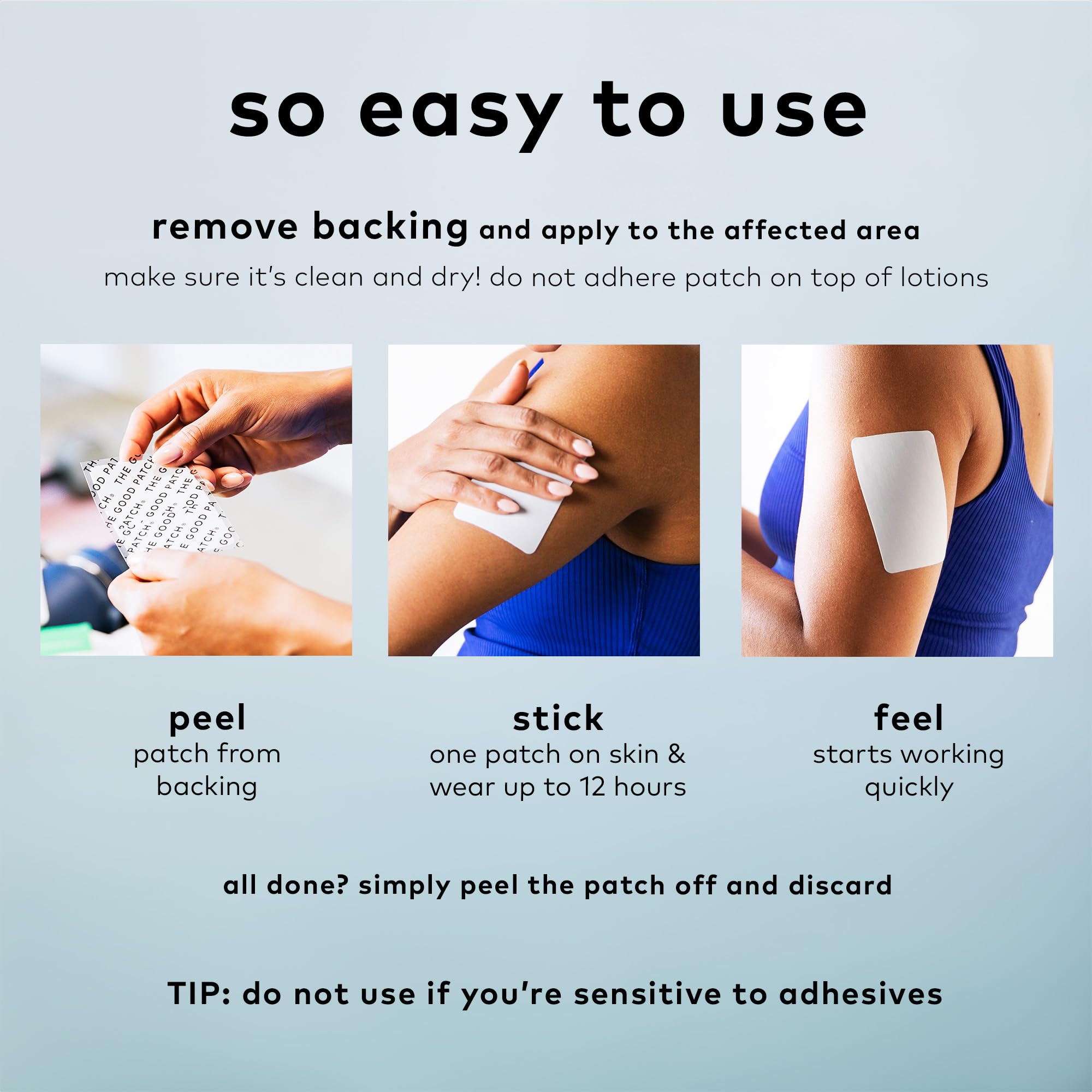 The Good Patch Muscle Pain Relief Patches, Natural Patch with Menthol, Lavender, Arnica and Aloe Vera, Sustained Release, Plant Powered Wearable Wellness, For Back, Neck, Arms, Legs (16 Total Patches) - TrustMedUSA