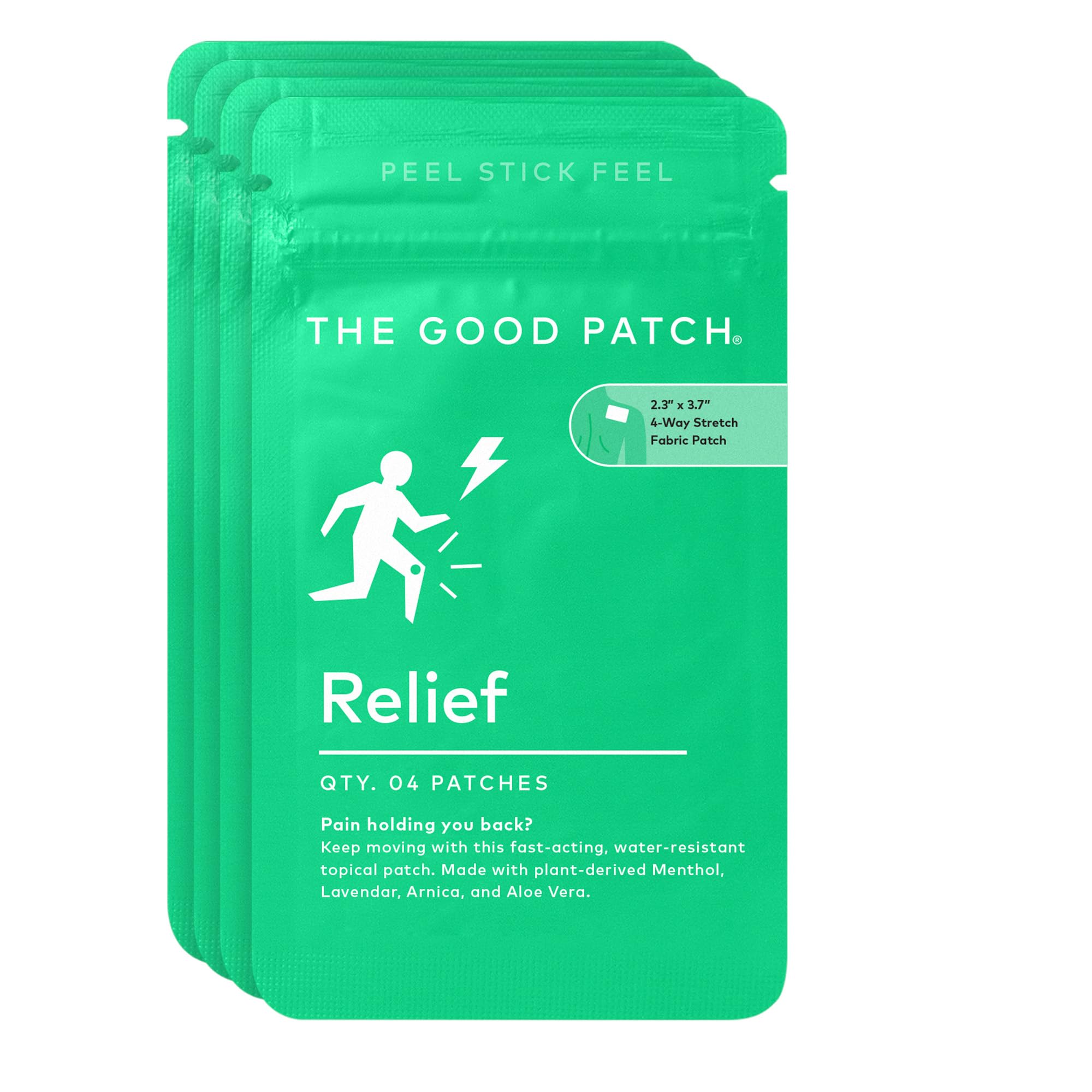 The Good Patch Muscle Pain Relief Patches, Natural Patch with Menthol, Lavender, Arnica and Aloe Vera, Sustained Release, Plant Powered Wearable Wellness, For Back, Neck, Arms, Legs (16 Total Patches) - TrustMedUSA