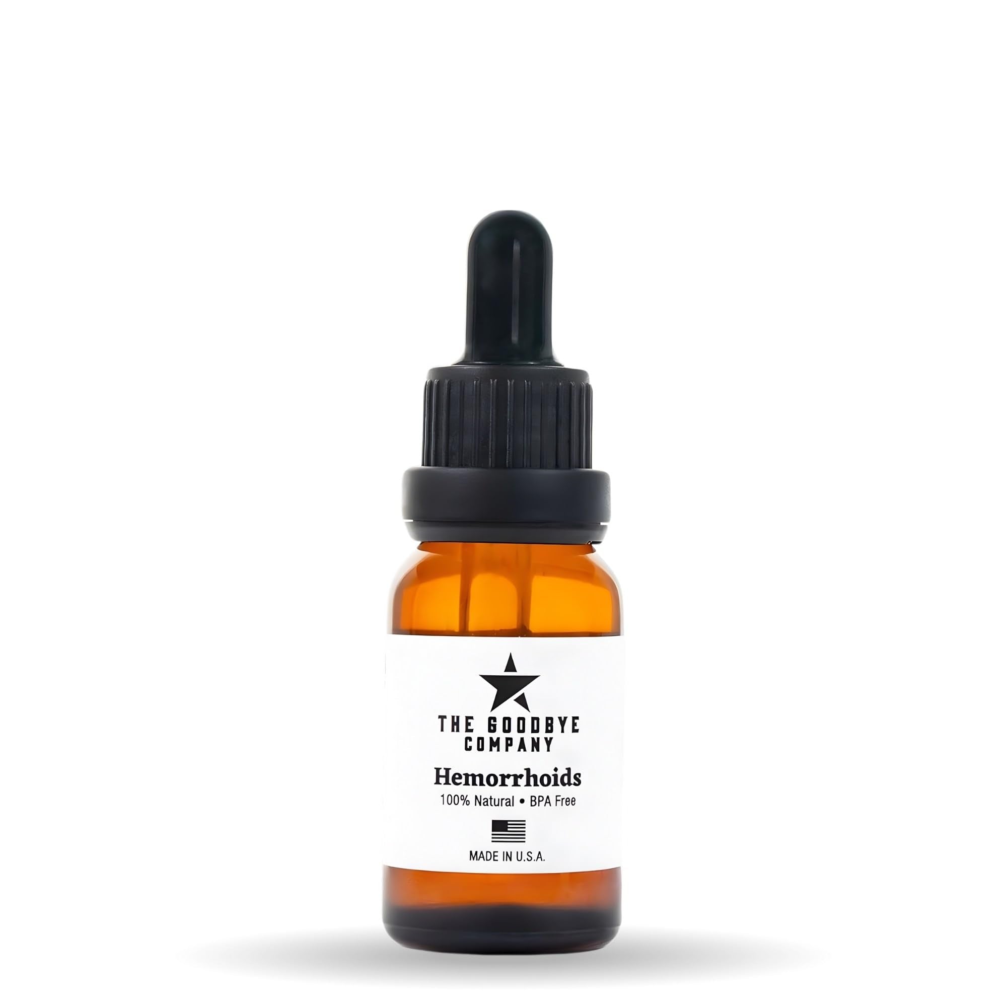 The Goodbye Company Organic Hemorrhoid Relief Serum - Natural Witch Hazel Treatment for Pain, Itch & Swelling - Internal External Soothing Formula - Vegan, USA Made, 15mL - TrustMedUSA