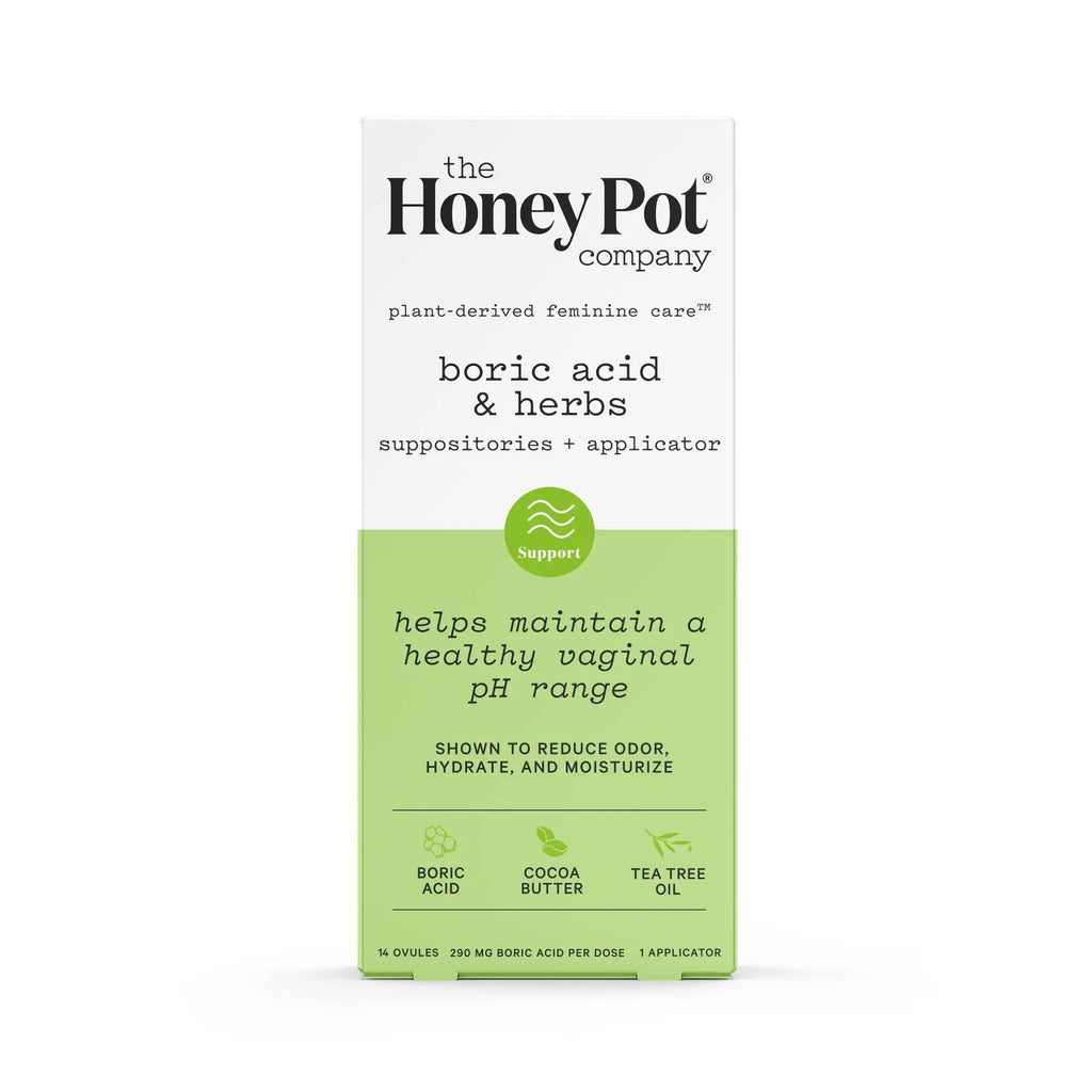 The Honey Pot Company 7 Day Boric Acid & Herbs Suppositories - Maintains and Balances Healthy Vaginal pH, Manages Odor, Hydrates, & Moisturizes - Gynecologist Tested - TrustMedUSA
