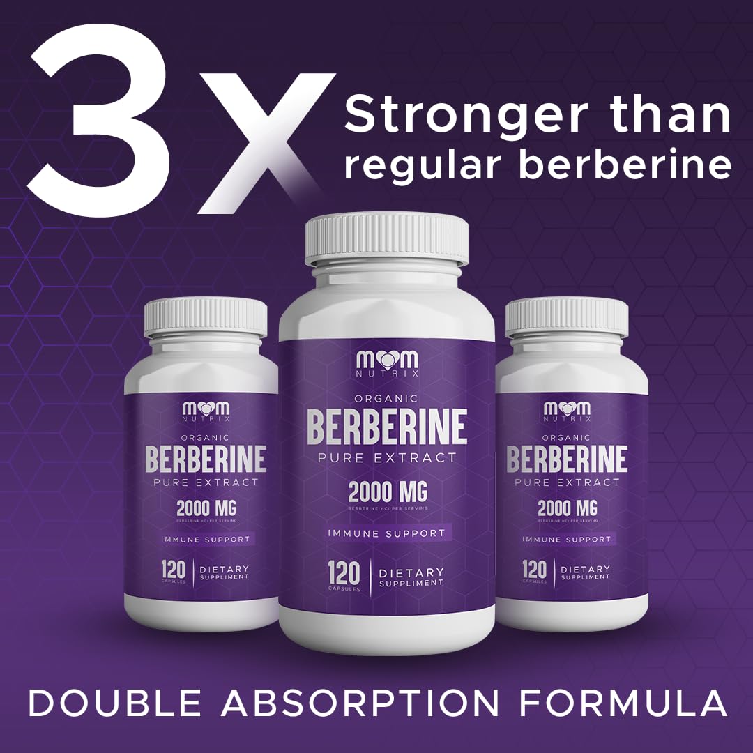 THE MONK Organic Berberine Extract 2000mg - Vegan, Non-GMO - Immune Support - Berberine HCL Supplement for Women & Men - 120 Capsules - TrustMedUSA