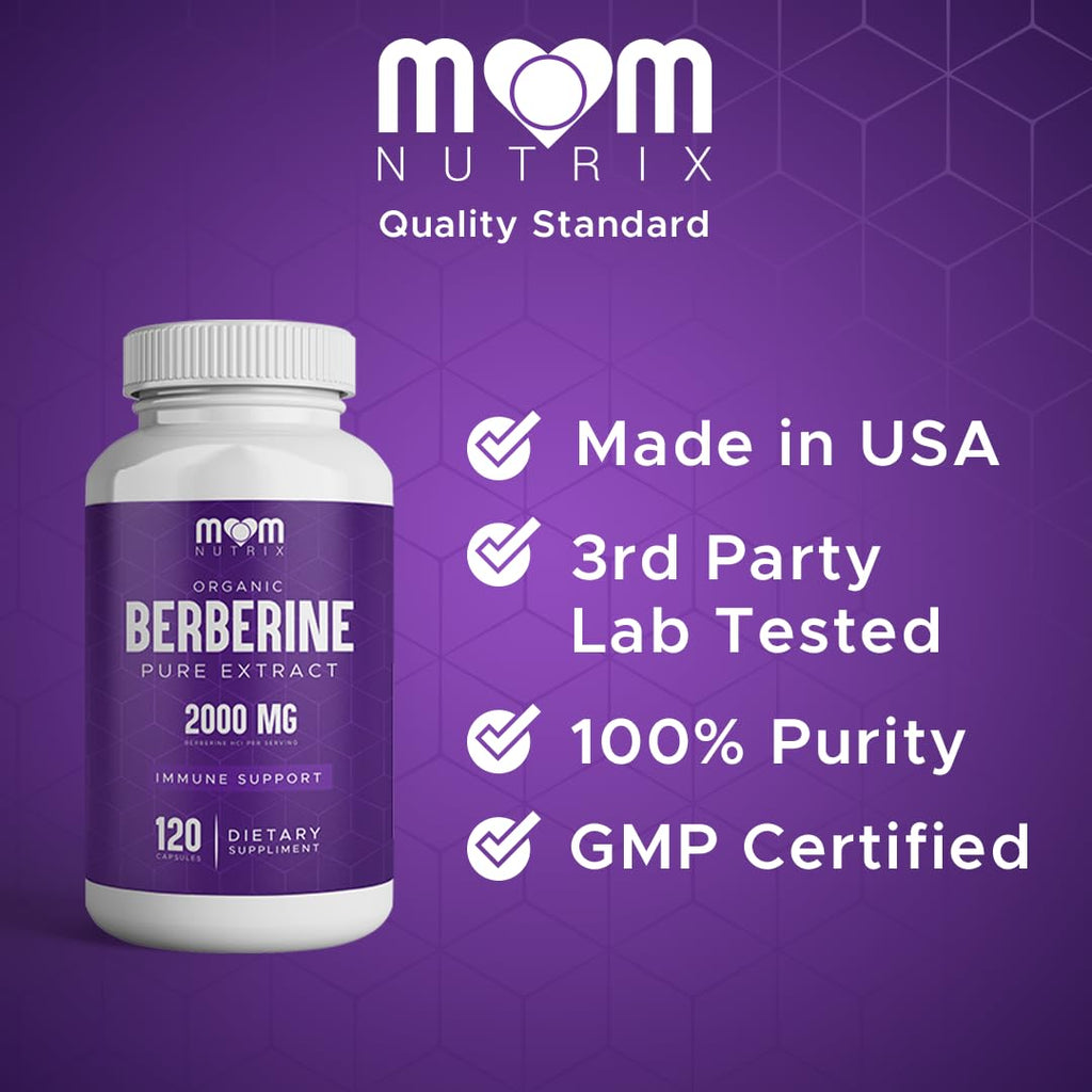 THE MONK Organic Berberine Extract 2000mg - Vegan, Non-GMO - Immune Support - Berberine HCL Supplement for Women & Men - 120 Capsules - TrustMedUSA