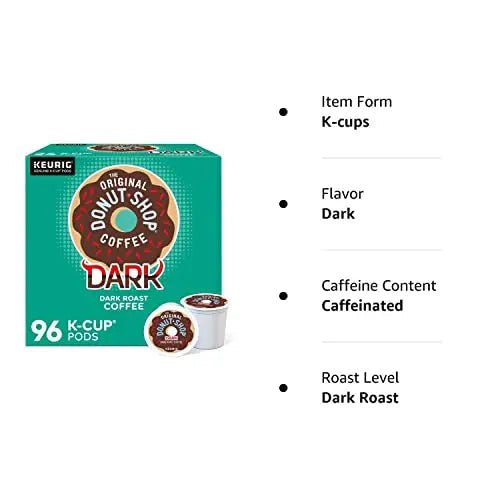 The Original Donut Shop Dark Coffee, Keurig Single-Serve K-Cup Pods, Dark Roast, 96 Ct - TrustMedUSA
