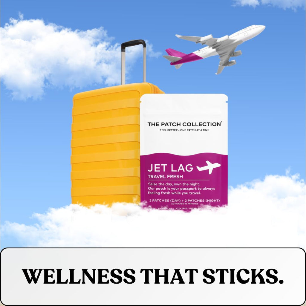 The Patch Collection® - Jet Lag Patch for Day & Night Time Zone Changes | Melatonin, Valerian Root, Passion Flower, Magnesium, Vitamin B1, B2, B3, Turmeric | 100% Natural & Vegan (Pack of 4) - TrustMedUSA