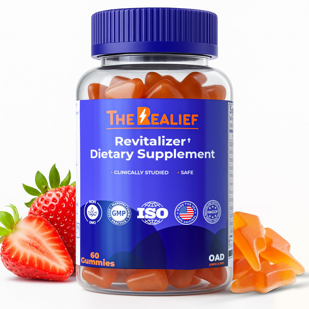 The Realief 60 Count Post Party Gummies – DHM, Milk Thistle & Electrolytes – Wellness Support – Strawberry Flavor – Wake Up Refreshed - TrustMedUSA