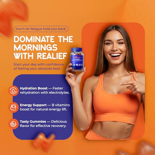 The Realief 60 Count Post Party Gummies – DHM, Milk Thistle & Electrolytes – Wellness Support – Strawberry Flavor – Wake Up Refreshed - TrustMedUSA