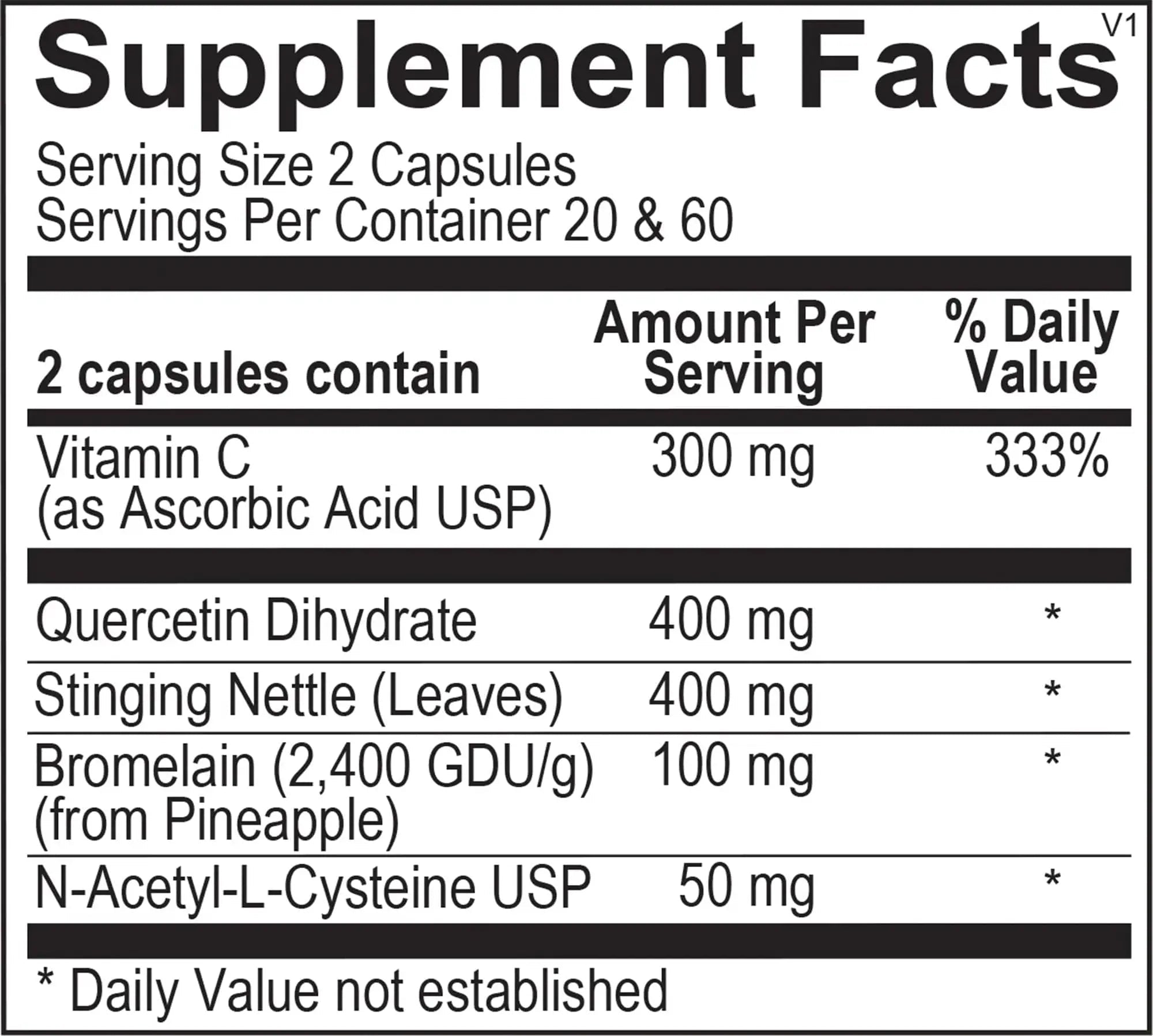 The Source Matters Alleviator Clear-ME SR Seasonal Allergy Relief and Immune Support | Quercetin, Bromelain, Stinging Nettles, NAC, and Vitamin C (40 Capsules) - TrustMedUSA