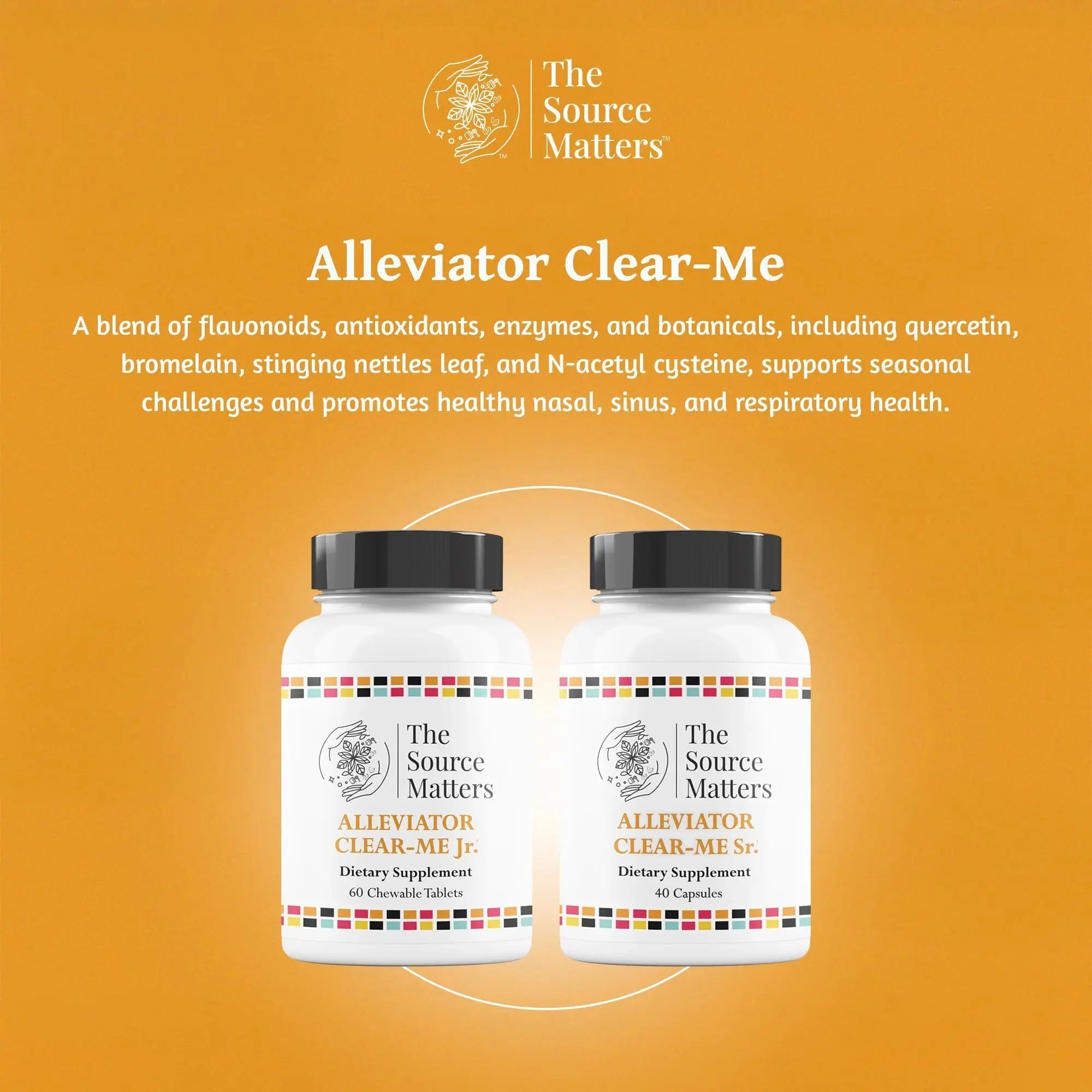 The Source Matters Alleviator Clear-ME SR Seasonal Allergy Relief and Immune Support | Quercetin, Bromelain, Stinging Nettles, NAC, and Vitamin C (40 Capsules) - TrustMedUSA