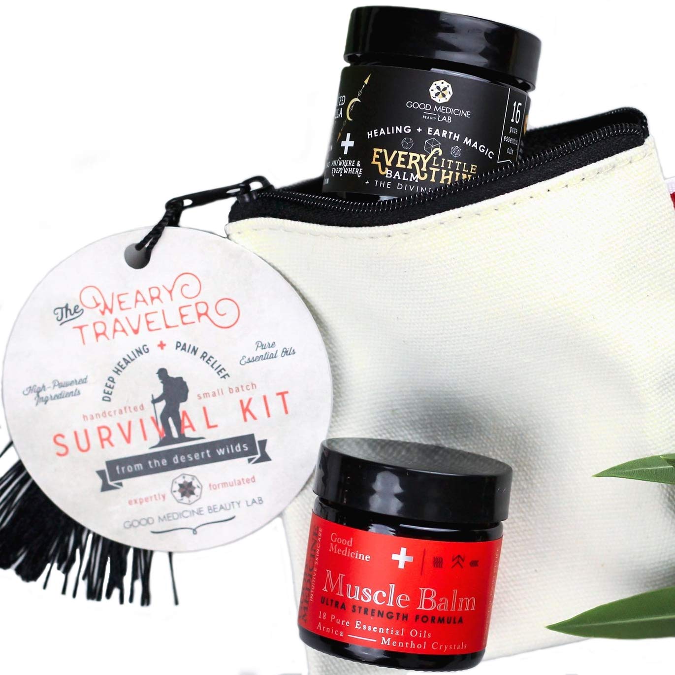 The Weary Traveler - Muscle Balm and Every Little Thing Balm, The On The Go Kit to Help with Sore Aching Muscle and Joints, Help Dry, Cracked Skin, Soften Caulloused Hands and Feet (1 oz.) - TrustMedUSA
