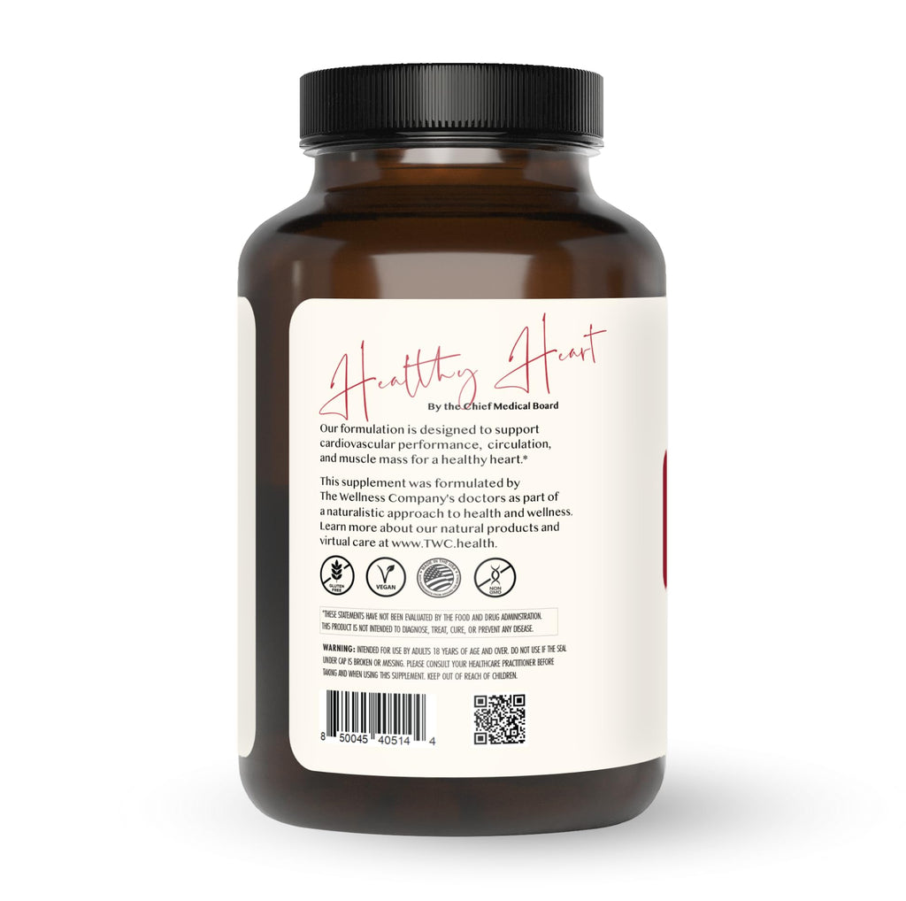 The Wellness Company Healthy Heart - Cardiovascular Strength, Blood Flow, Nitric Oxide Production & Healthy Cholesterol Levels | 120ct (2 Month Supply) - TrustMedUSA