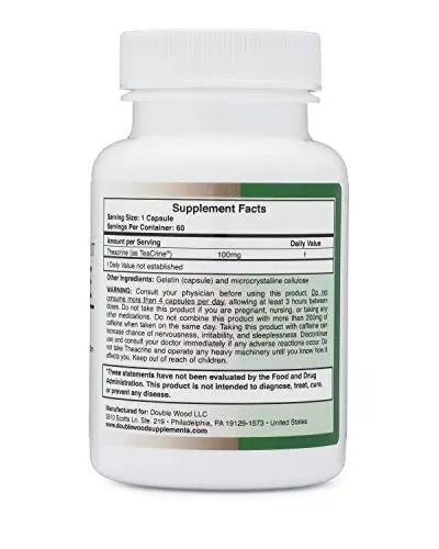 Theacrine (Teacrine) 100 Mg, 60 Capsules - Energy and Focus Supplement (Similar to Caffe - TrustMedUSA