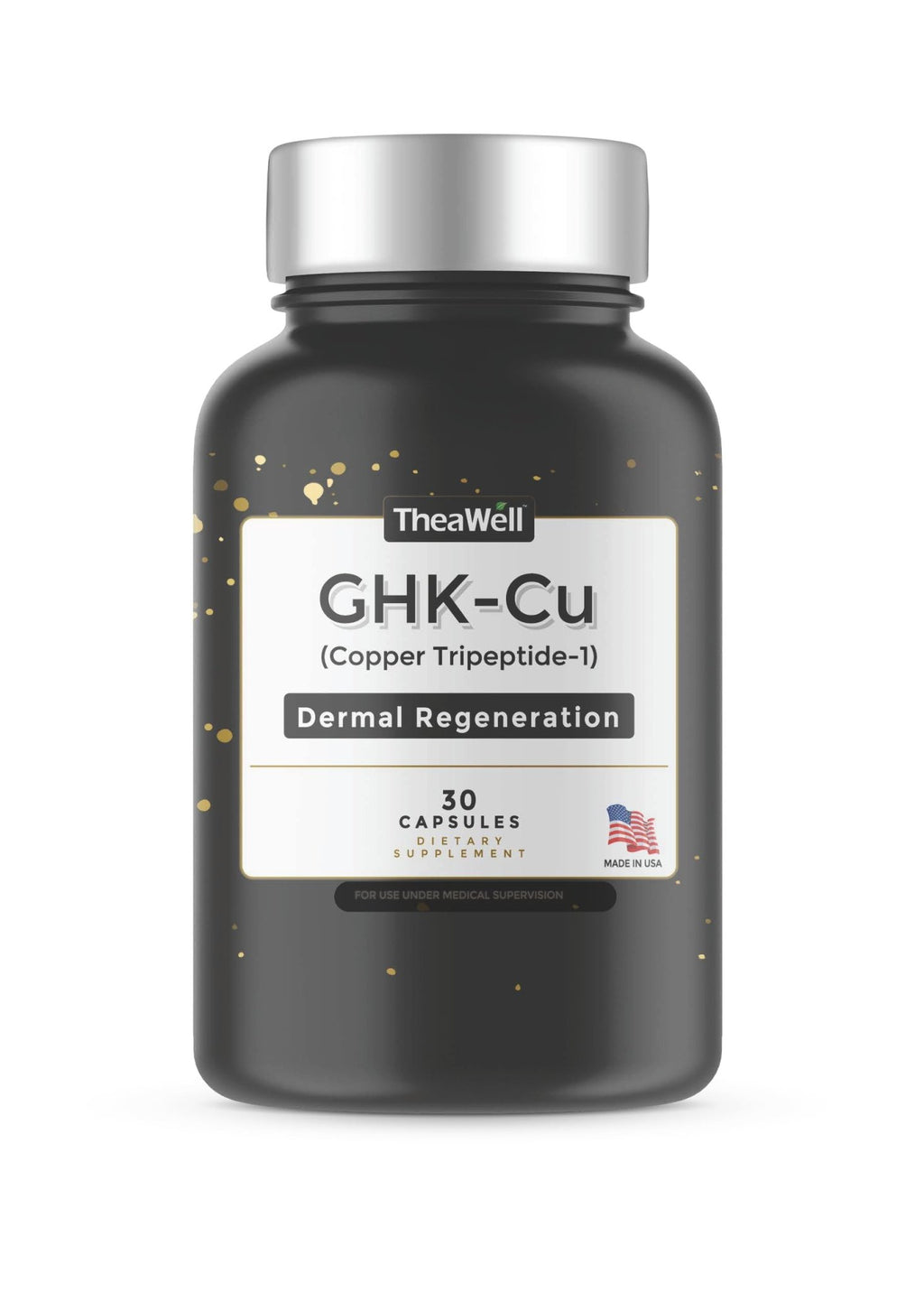 TheaWell GHK-Cu Copper Tripeptide-1, 5mg with MSM, Biotin, Zinc, Bioperine Black Pepper Extract, Dermal Regeneration, Hair Skin and Nails Support, 30 Vegan Capsules, Made in USA - TrustMedUSA