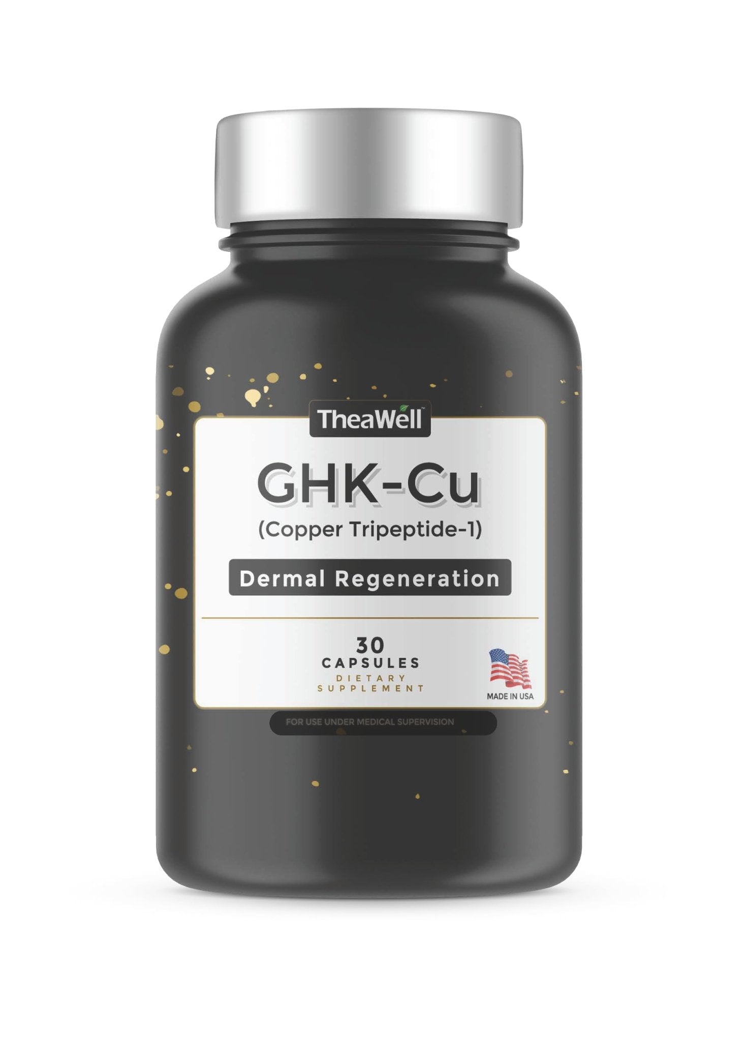 TheaWell GHK-Cu Copper Tripeptide-1, 5mg with MSM, Biotin, Zinc, Bioperine Black Pepper Extract, Dermal Regeneration, Hair Skin and Nails Support, 30 Vegan Capsules, Made in USA - TrustMedUSA