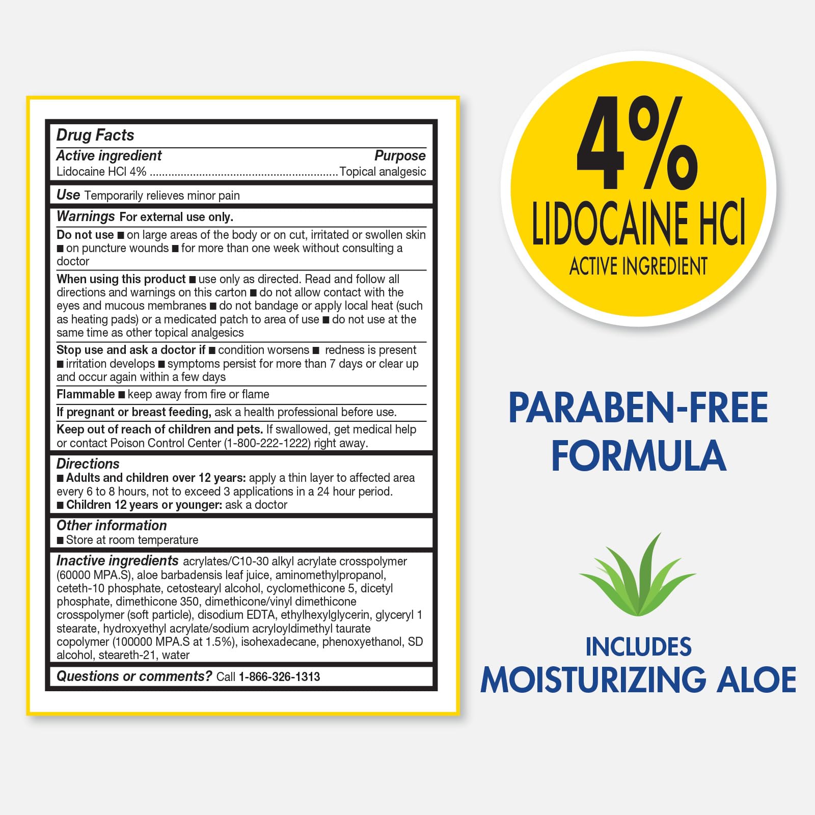 TheraCare 4% Lidocaine Roll-On | OTC Strength | Pain Relief Liquid | 2.5 oz. 73 mL | Non-Greasy, Unscented Formula | Topical Anesthetic - TrustMedUSA