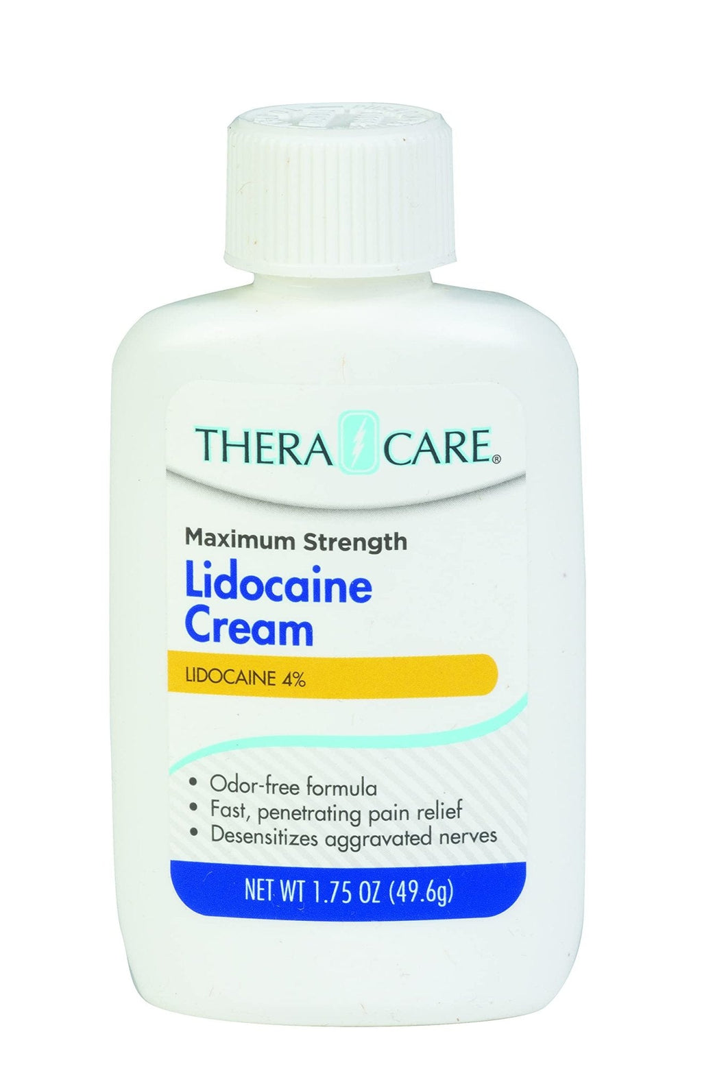 TheraCare Maximum Strength OTC Lidocaine Cream | Numbs Away Pain | Long-Lasting Relief | Non-Greasy | 1.75 Oz - Maple Wellness Supplements