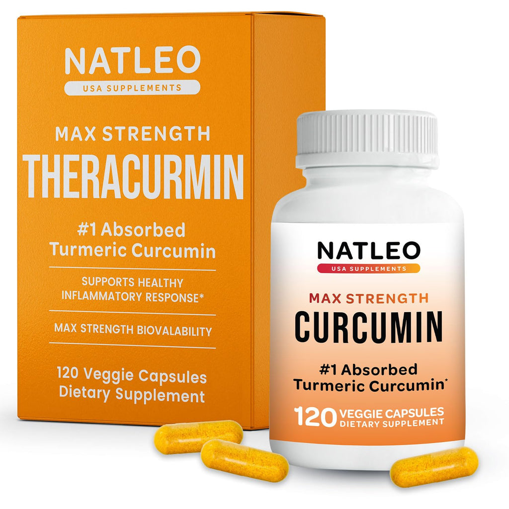 Theracurmin Turmeric Curcumin Supplement, 120 Count, High Absorption Turmeric & Curcumin - Joint Supplement for Men and Women - 42.6X More Bioavailablity - Maple Wellness Supplements
