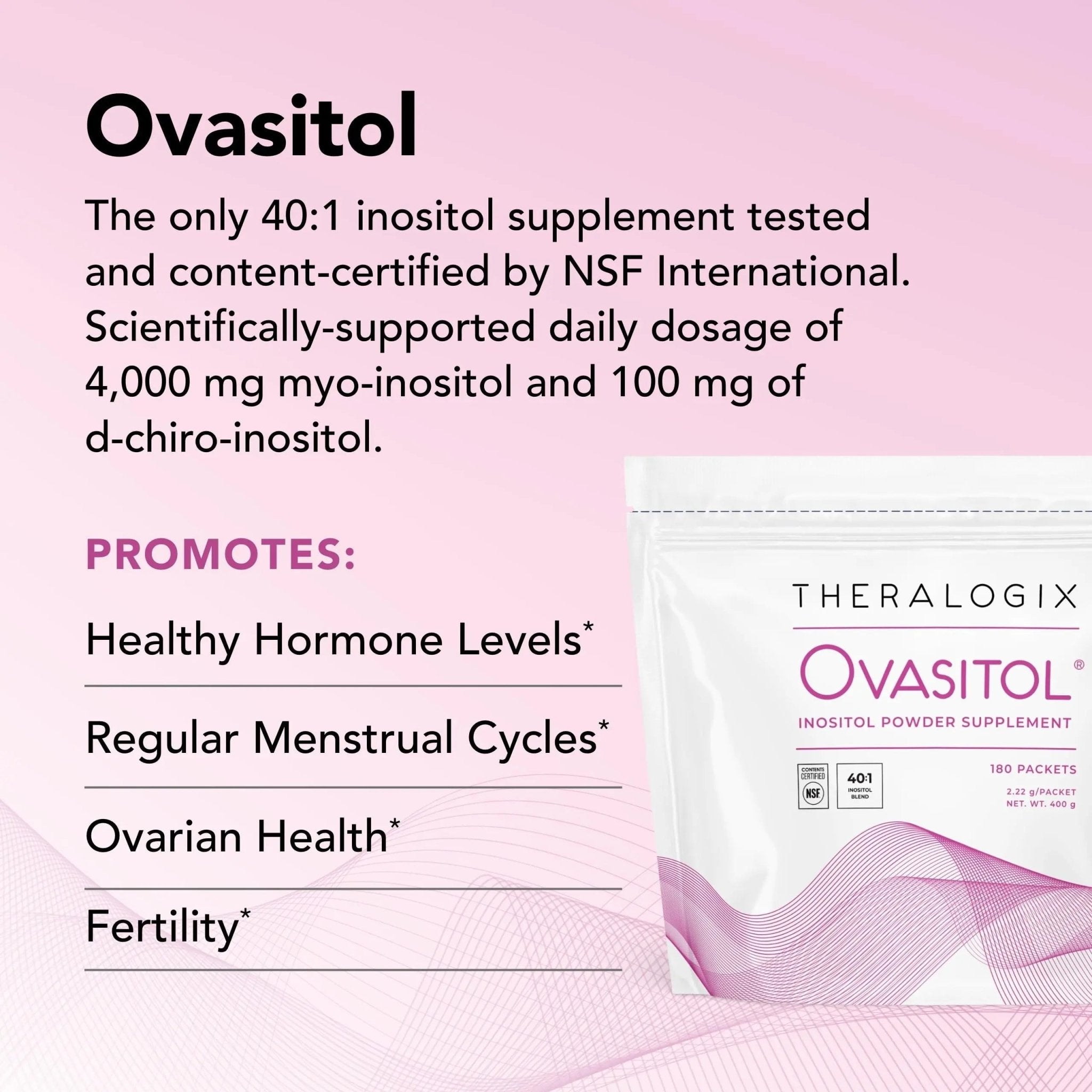 Theralogix Ovasitol Inositol Powder Packets - 180 Servings - Myo-Inositol - TrustMedUSA