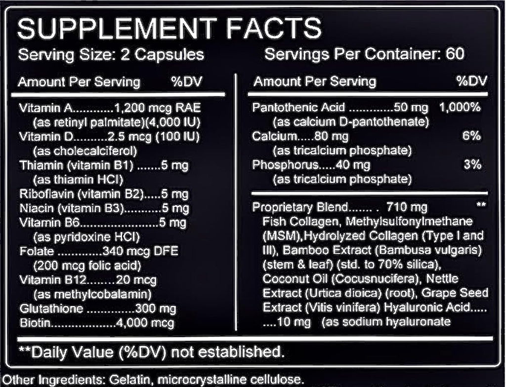 TheraSuva Complete Multi Collagen Complex – Types I, II, III, V & X + Biotin & Vitamin C – Hair, Skin, Nails & Joint Support, 2 Month Supply, 120 Softgels - Maple Wellness Supplements