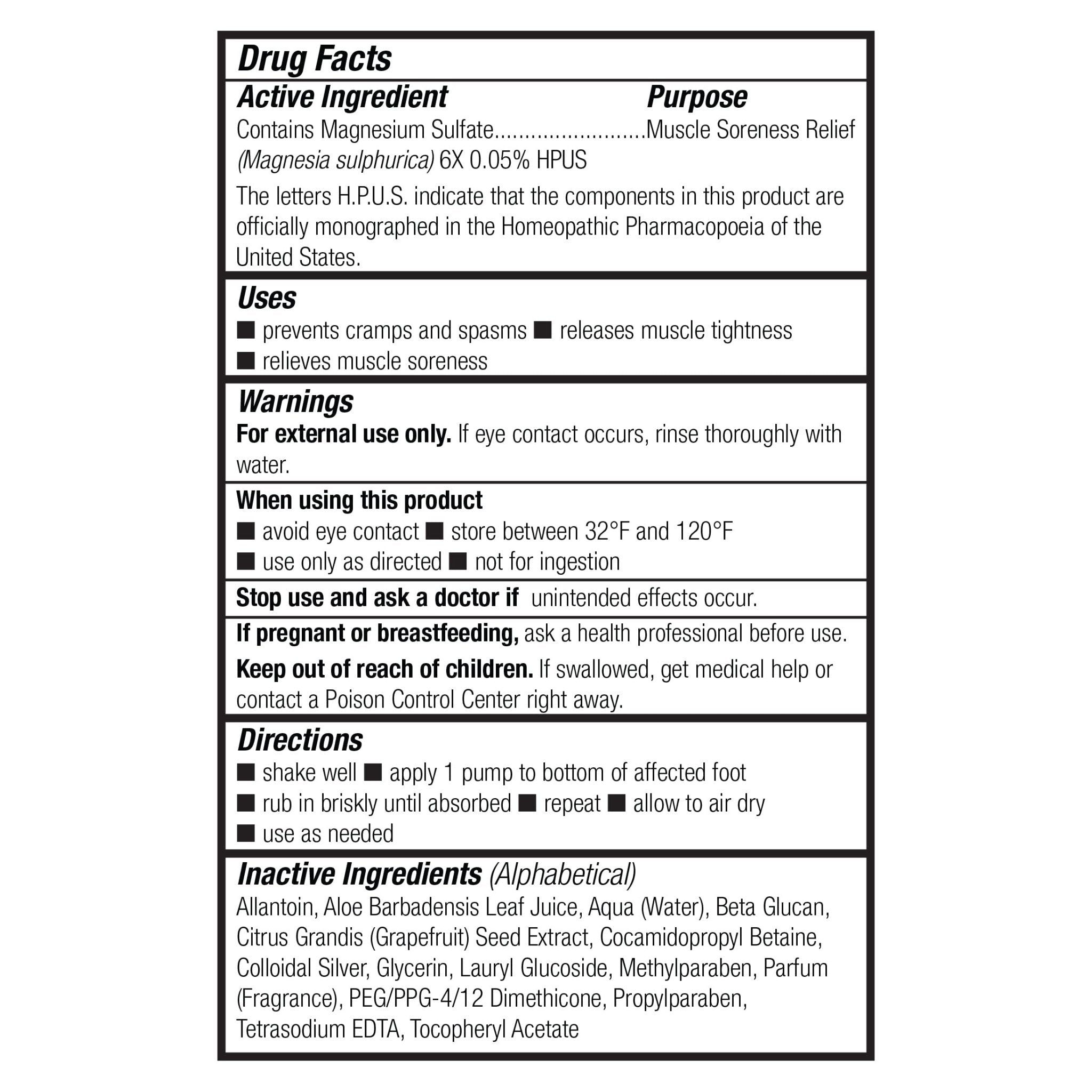 Theraworx Fast-Acting Foam for Foot Cramp Relief with Magnesium Sulfate - 3.4 Fl Oz - 1 Count - TrustMedUSA