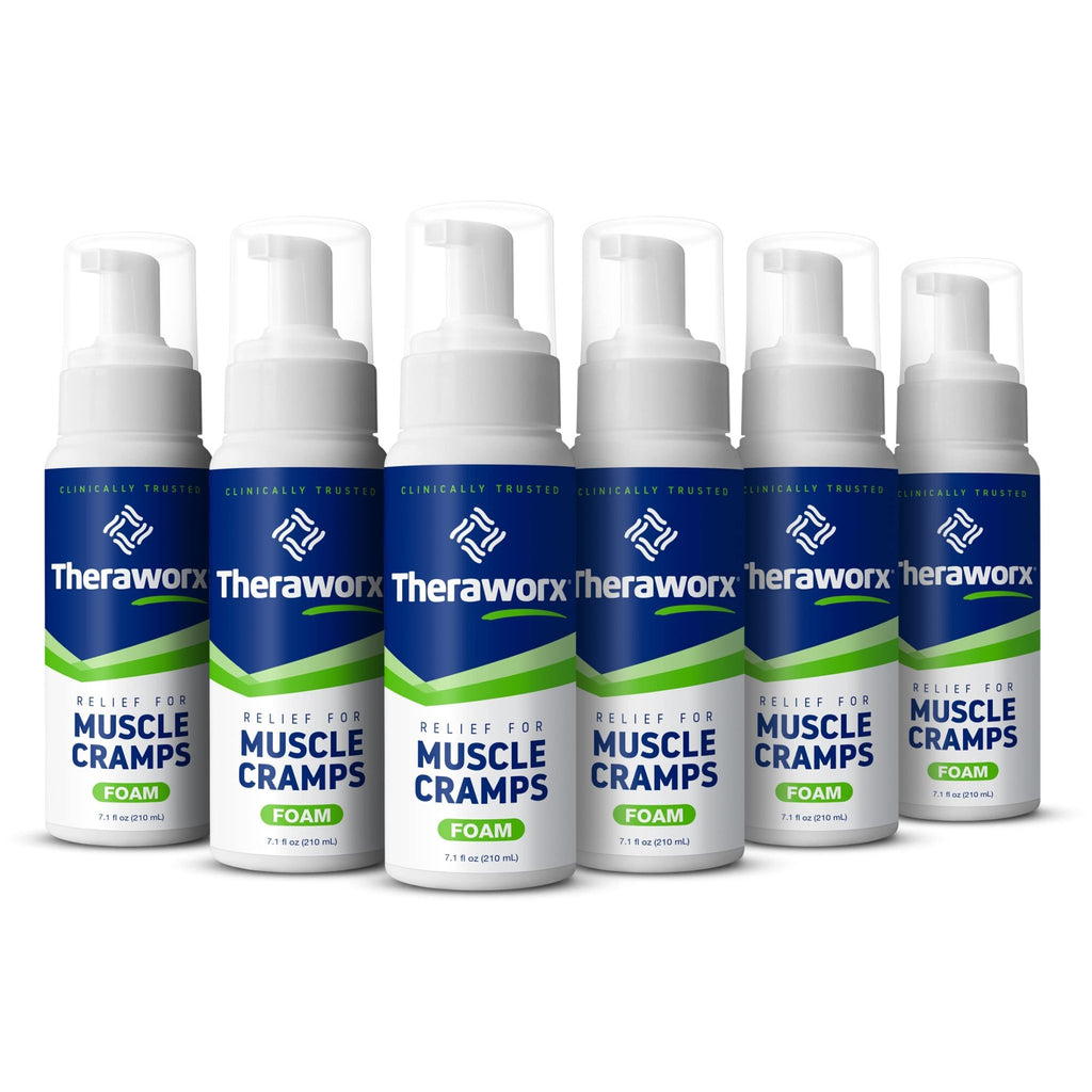 Theraworx Relief Fast-Acting Foam for Leg Cramps, Foot Cramps and Muscle Soreness, 7.1 Oz. (Pack of 6) - TrustMedUSA