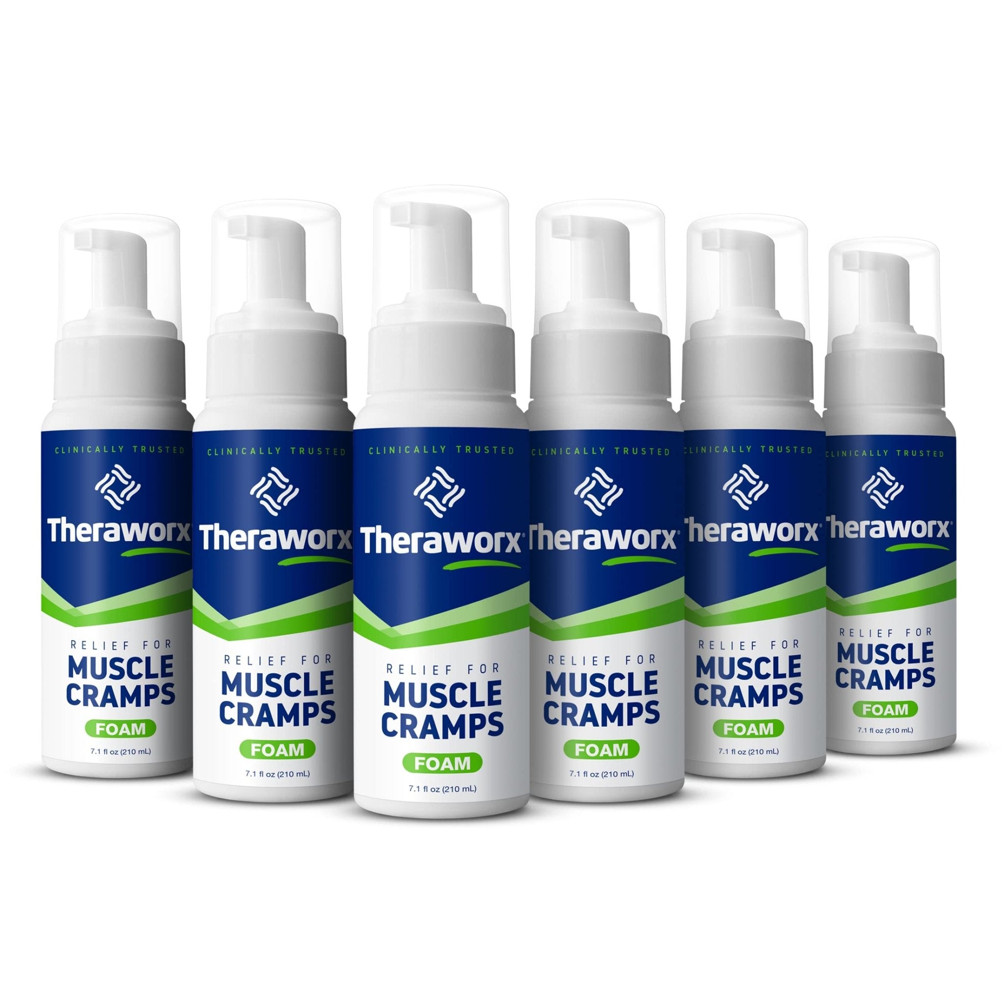 Theraworx Relief Fast-Acting Foam for Leg Cramps, Foot Cramps and Muscle Soreness, 7.1 Oz. (Pack of 6) - TrustMedUSA