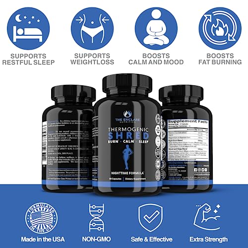 Thermogenic Shred - Fat Burner Sleep Aid Diet Pills, Appetite Suppressant for Weight Loss - TrustMedUSA