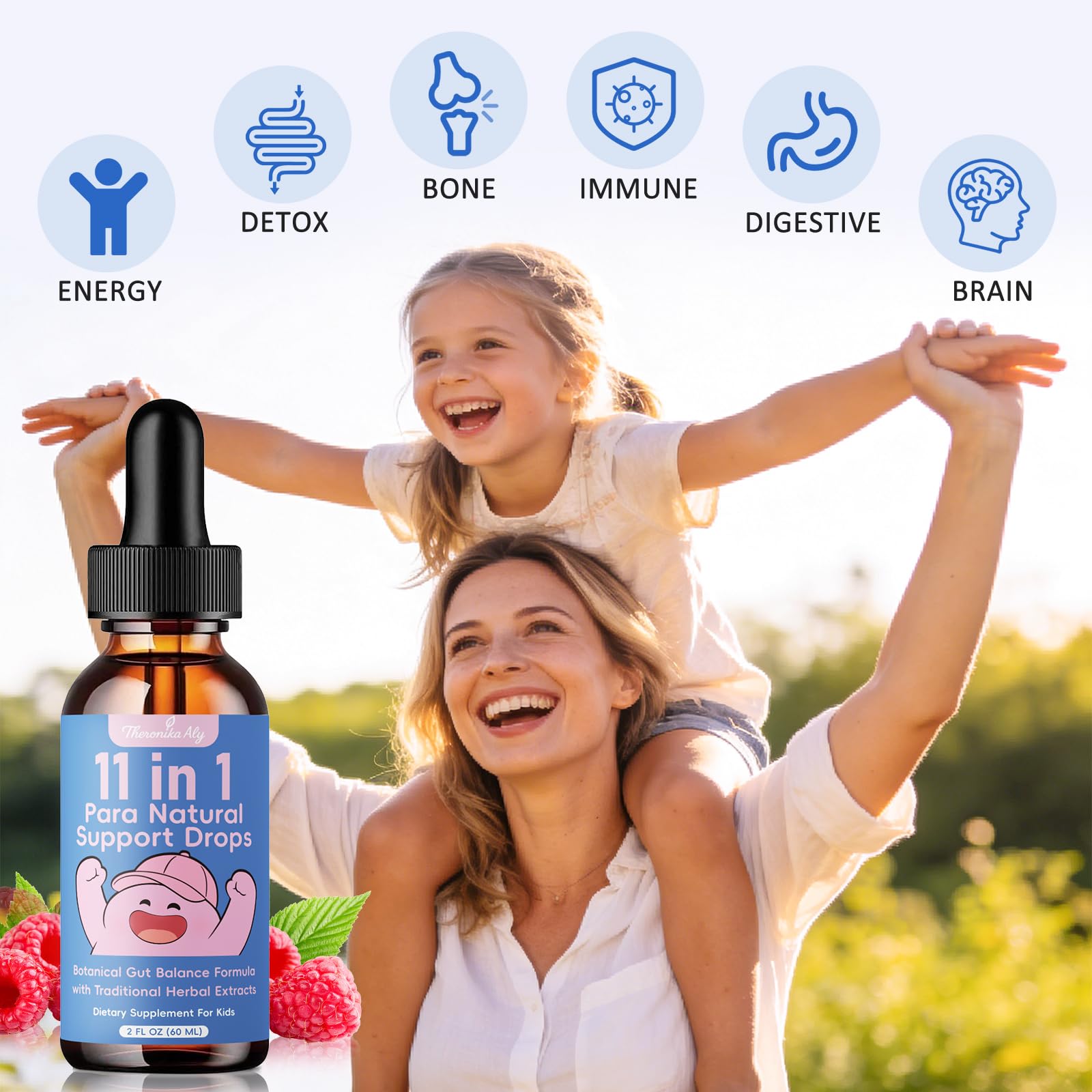 Theronika Aly Parasite Cleanse for Humans & Kids – Advanced Herbal Blend with Black Walnut, Wormwood, Clove, Digestive & Gut Balance Support, Alcohol-Free Liquid Drops, 30 Servings - TrustMedUSA