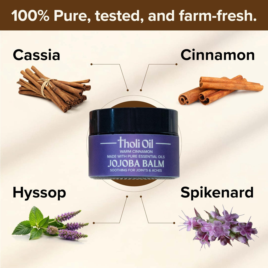 tHOli Plantar Fasciitis Relief Balm – Jojoba Cream with Cinnamon, Cassia, Spikenard & Hyssop – Soothes Heels, Supports Joints & Skin Repair (1oz) - TrustMedUSA