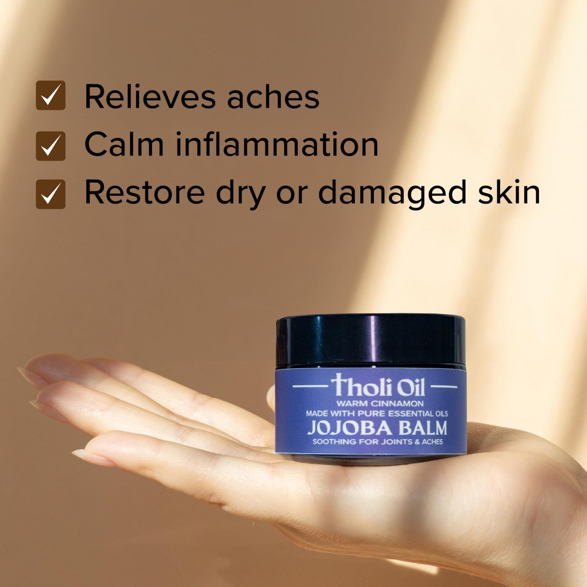 tHOli Plantar Fasciitis Relief Balm – Jojoba Cream with Cinnamon, Cassia, Spikenard & Hyssop – Soothes Heels, Supports Joints & Skin Repair (1oz) - TrustMedUSA