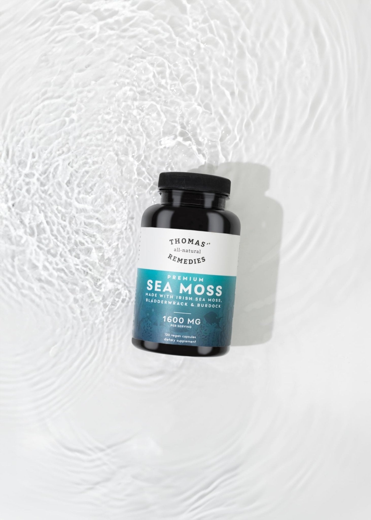 Thomas' all-natural Remedies Irish Sea Moss Capsules, Sea Moss with Bladderwrack & Burdock Root Organic for Gut Health, Digestion, Energy & Immune Support, 120 Seamoss Pills - TrustMedUSA
