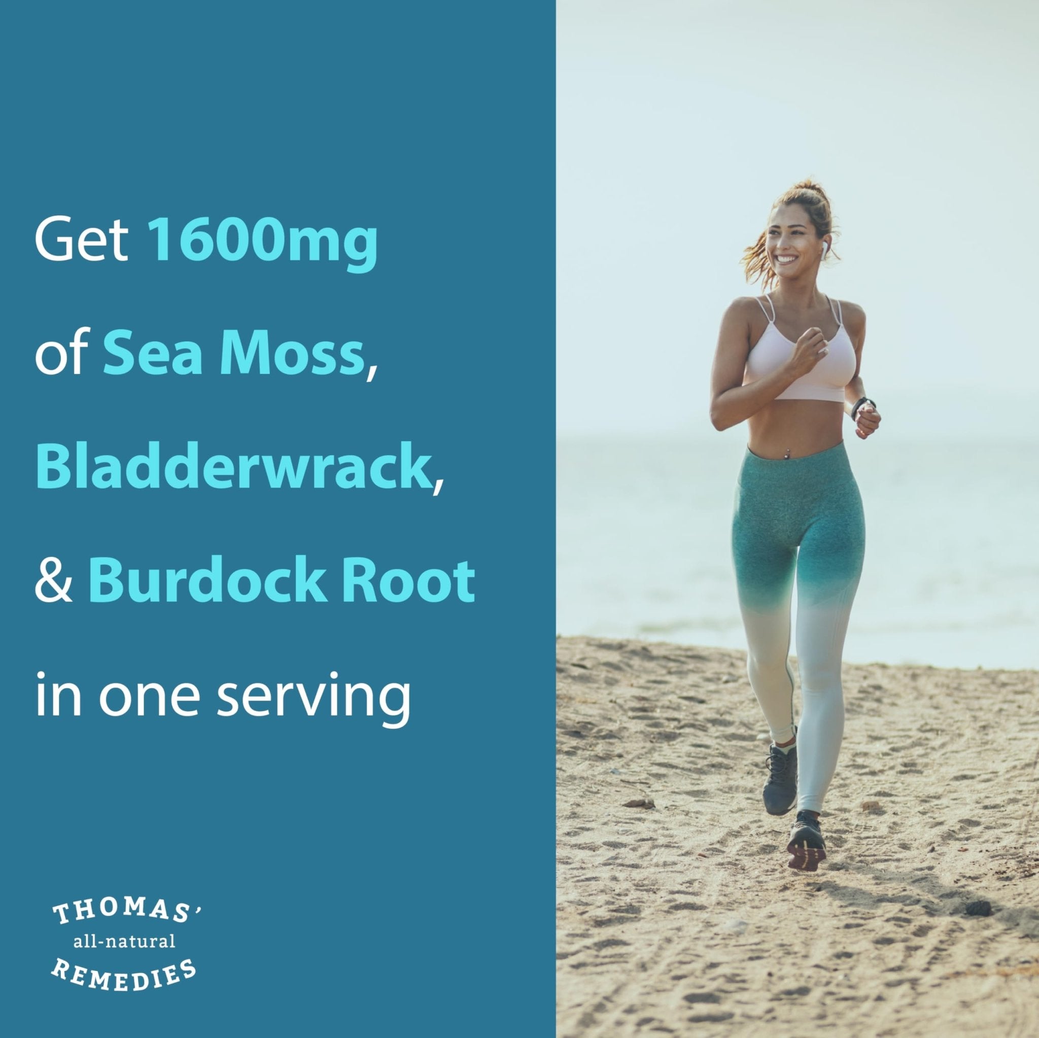 Thomas' all-natural Remedies Irish Sea Moss Capsules, Sea Moss with Bladderwrack & Burdock Root Organic for Gut Health, Digestion, Energy & Immune Support, 120 Seamoss Pills - TrustMedUSA