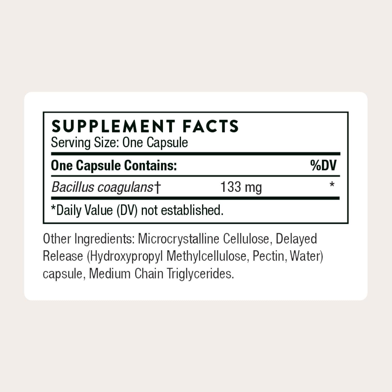 THORNE - Bacillus Coagulans Probiotic - Shelf Stable Probiotic Supplement to Promote GI Health* - 60 Capsules - Maple Wellness Supplements