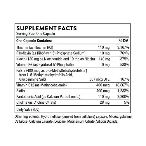 THORNE Basic B-Complex - Tissue-Ready Vitamin B Complex Supplement with Choline - TrustMedUSA