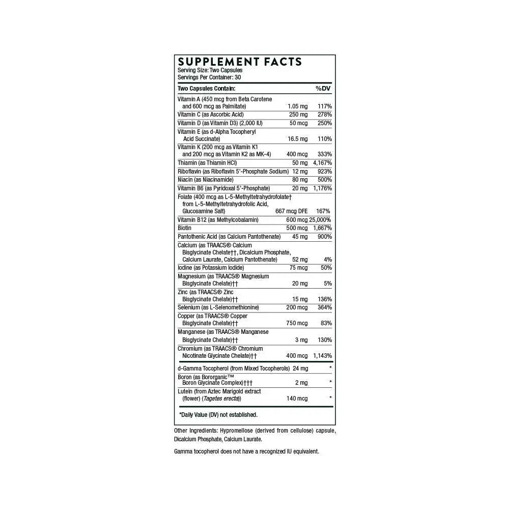 THORNE Basic Nutrients 2/Day - Comprehensive Daily Multivitamin with Optimal Bioavailab - TrustMedUSA