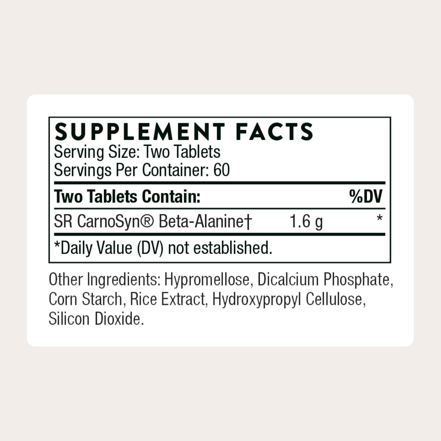 THORNE - Beta Alanine Sustained Release - Supports Muscle Output & Endurance - Helps Reduce Fatigue & Soreness* - Amino Acid Supplement - NSF Certified for Sport - Gluten & Dairy-Free - 120 Tablets - Maple Wellness Supplements
