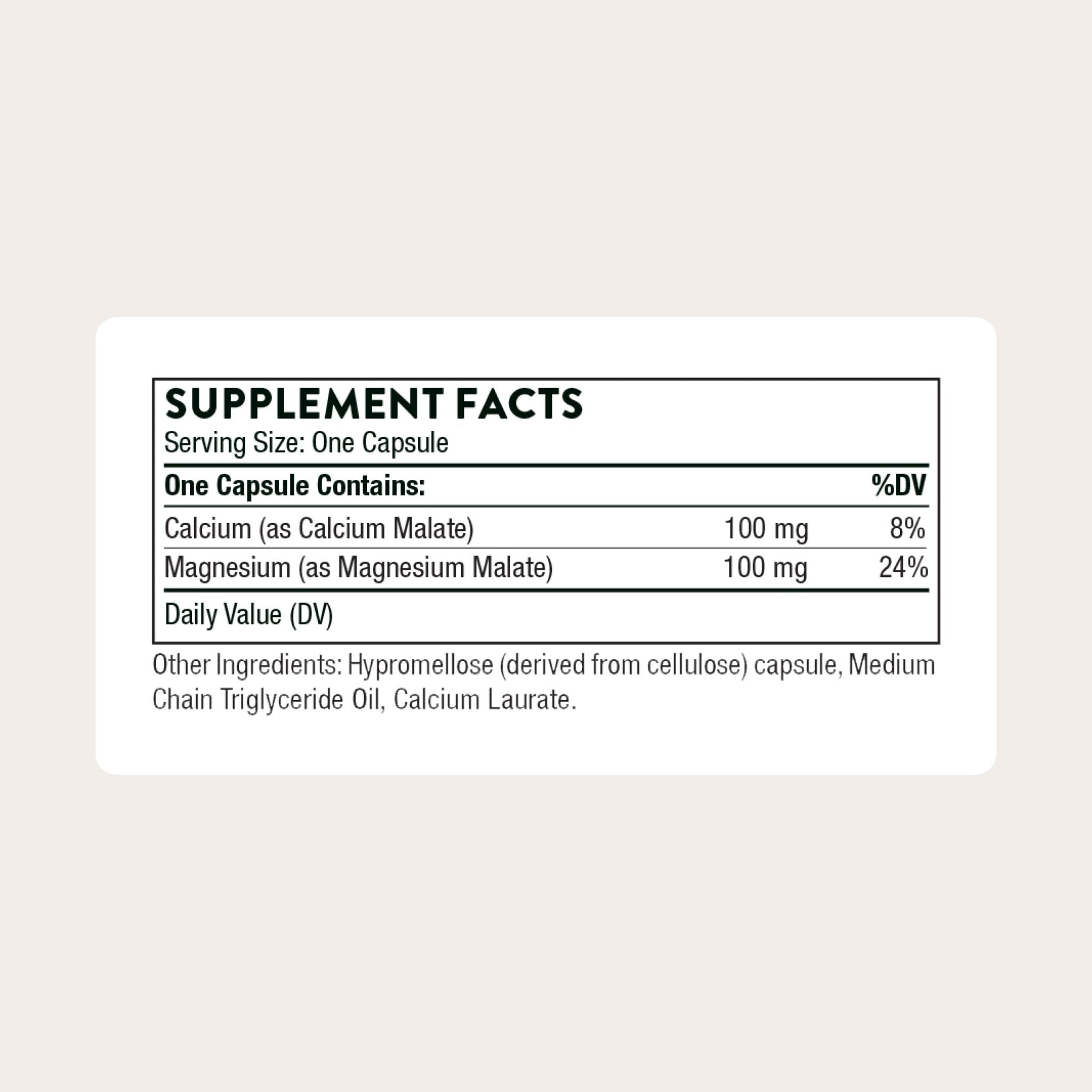 THORNE - Calcium-Magnesium Malate - Optimally Absorbed Magnesium & Calcium Mineral Supplement - Supports Bone, Muscle, Lung & Heart Health* - Third-Party Certified - Dairy & Gluten-Free - 240 Capsules - Maple Wellness Supplements