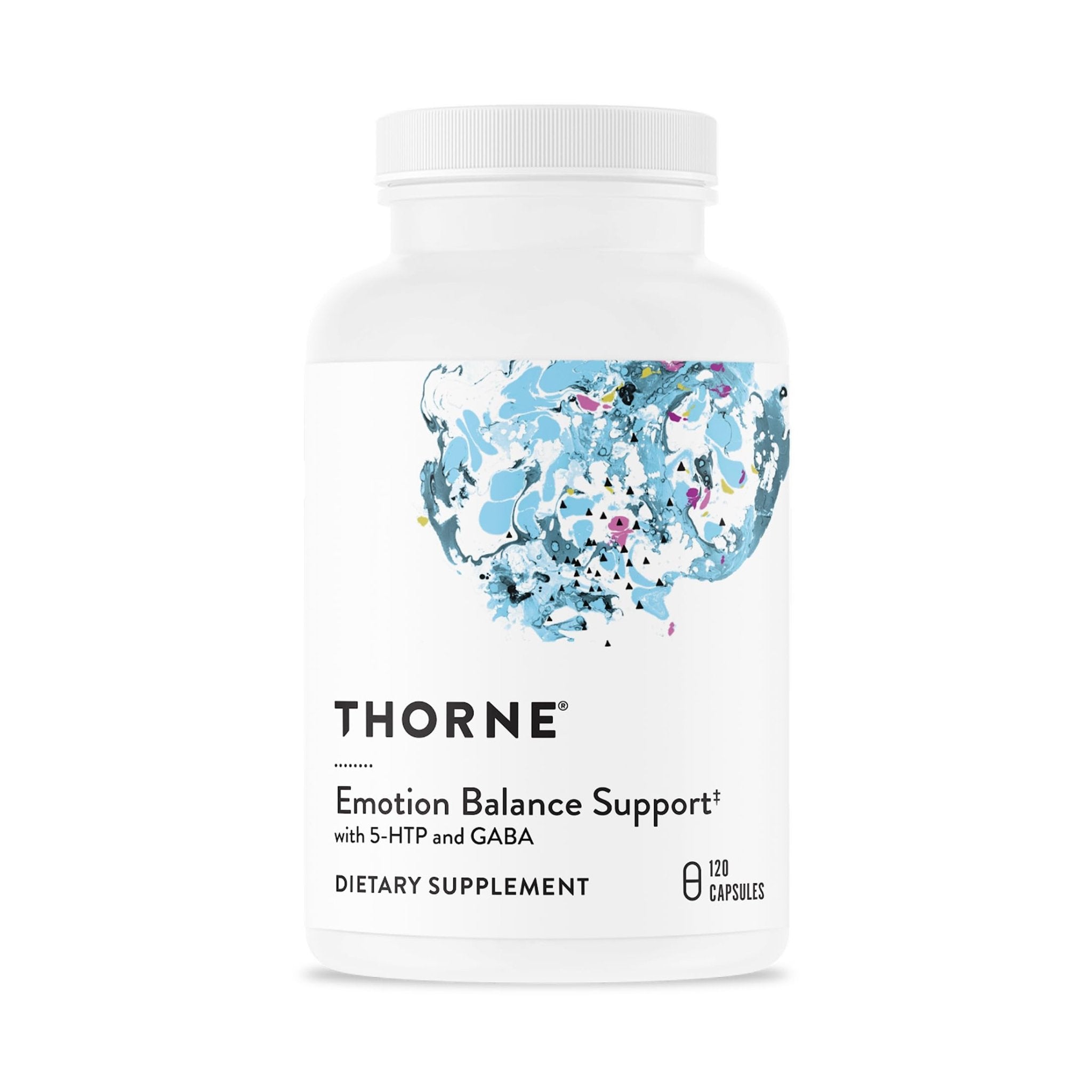 THORNE - Emotion Balance Support - Supports Mood & Stress Management* - Vitamins B6, B12 & C, 5-HTP, GABA, Rhodiola, Folate (5-MTHF) & L-Tyrosine - Third-Party Certified - Gluten-Free - 120 Capsules - TrustMedUSA