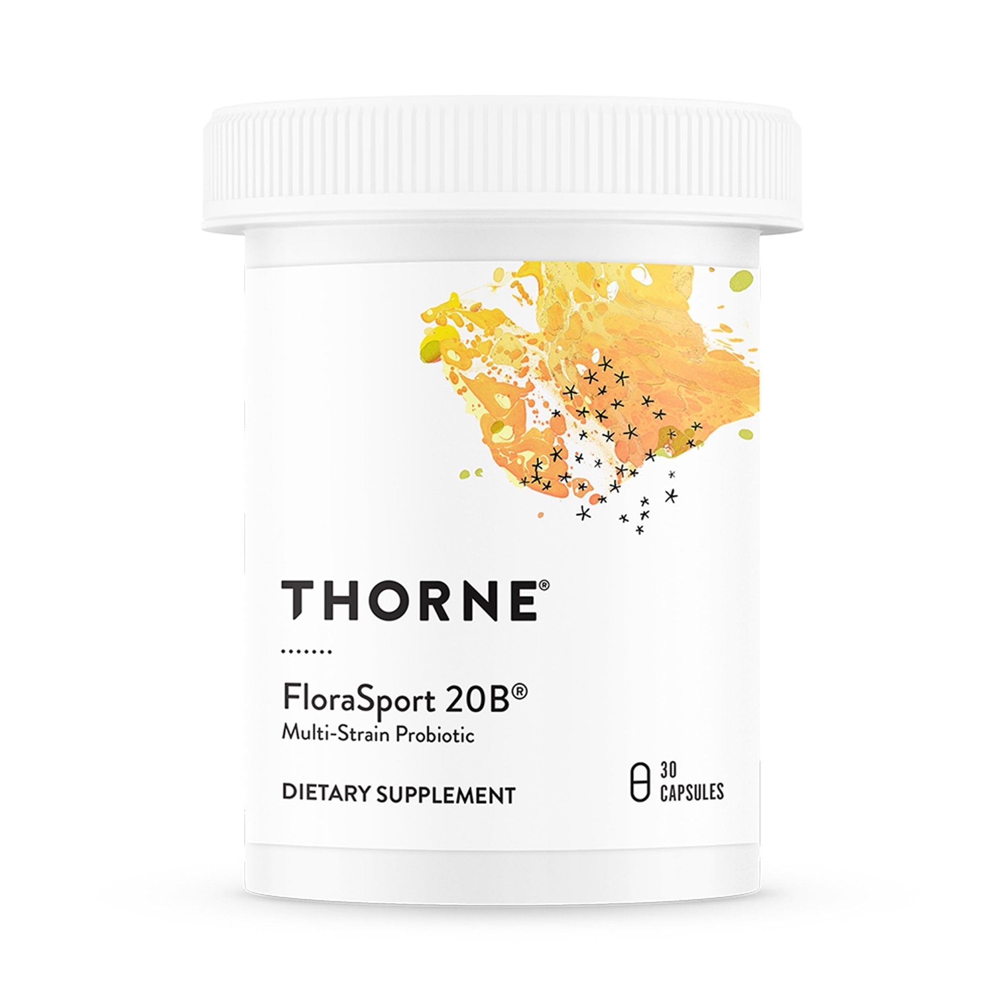 THORNE - FloraSport 20B - Shelf-Stable Probiotic Blend - Supports Gut, Immune & Digestive Health - Occasional Gas, Bloating, Diarrhea & Constipation Relief* - NSF Certified for Sport - 30 Capsules - Maple Wellness Supplements