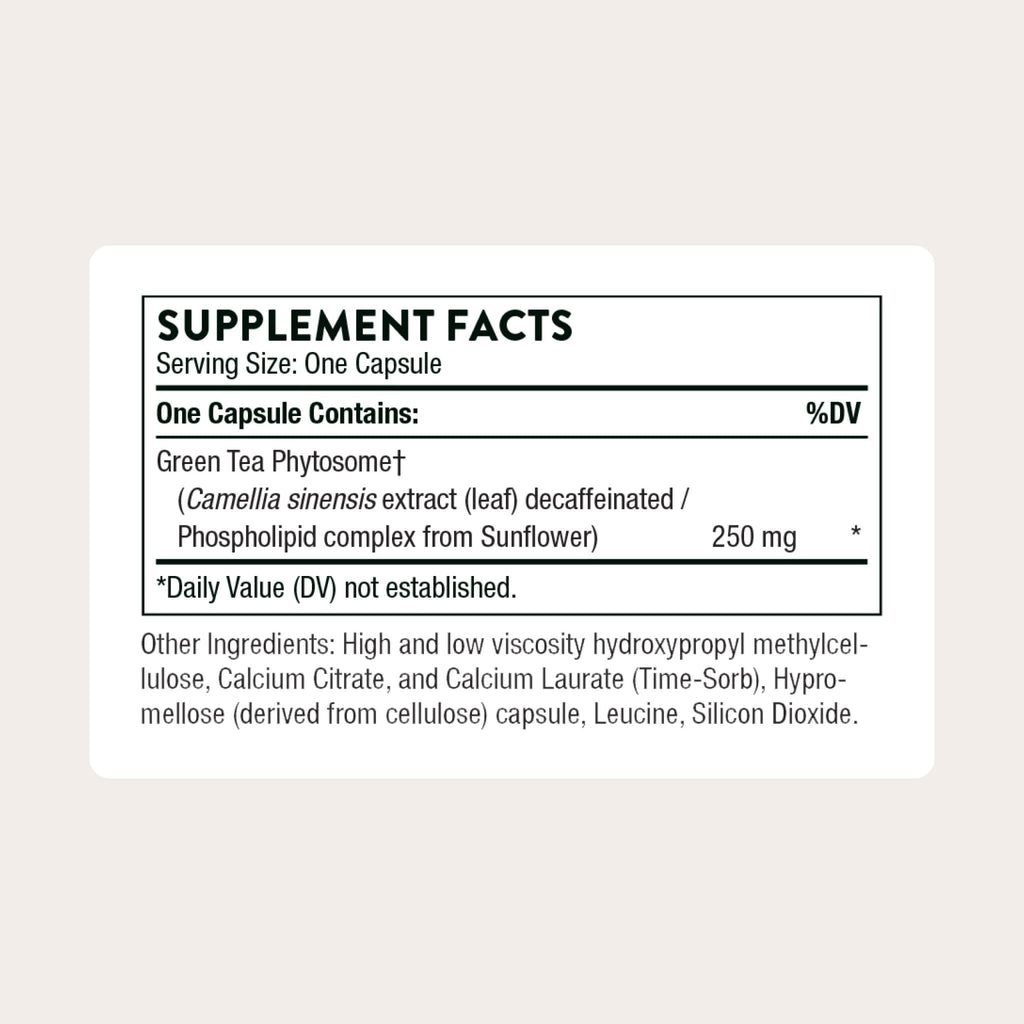 THORNE - Green Tea Phytosome - Provides Antioxidant Support, Liver Protection & Thermogenesis and Metabolic Benefits* - Caffeine-Free - Third-Party Certified - Gluten, Dairy & Soy-Free - 60 Capsules - Maple Wellness Supplements