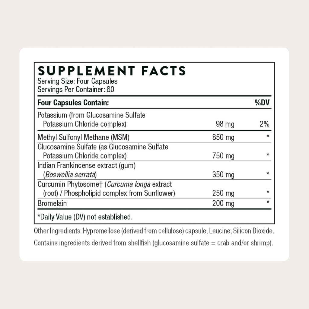 THORNE - Joint Support Nutrients - Formulated with Glucosamine, MSM, Curcumin, Bromelain, Boswellia & Potassium for Joint Support* - Third-Party Certified - Gluten, Dairy & Soy-Free - 240 Capsules - TrustMedUSA