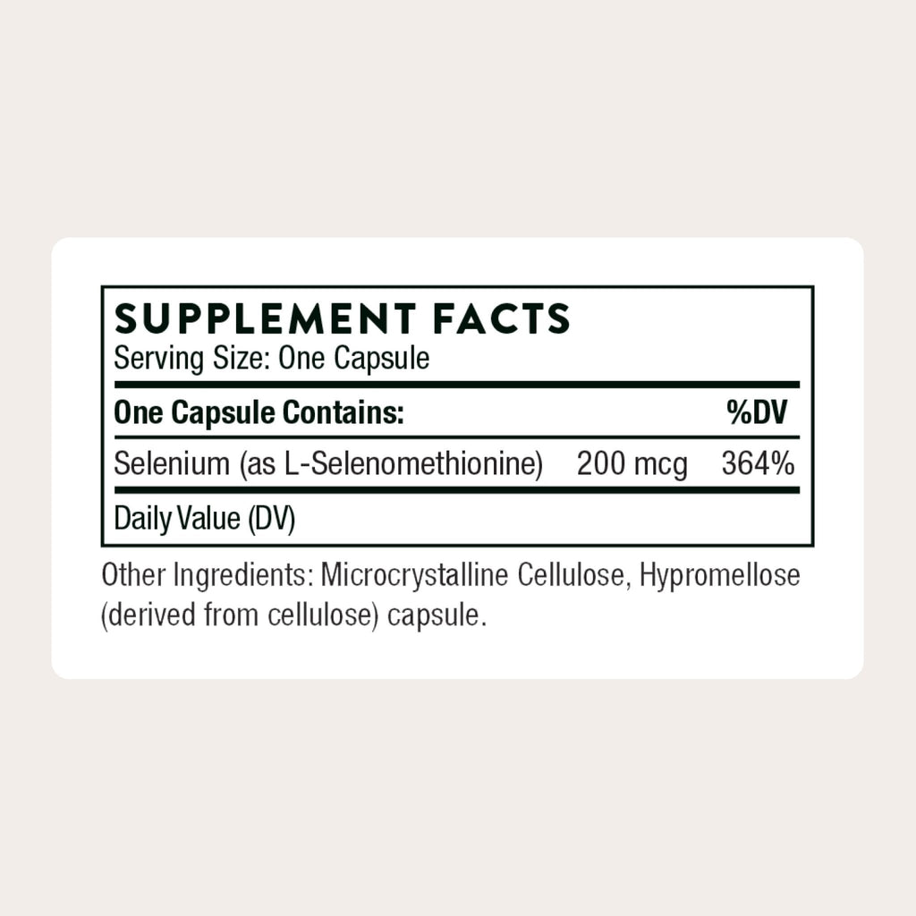 THORNE - Selenium - 200 mcg Selenium Supplement for Antioxidant Support - Supports Thyroid Health, Immune Function & Healthy Aging - Third-Party Certified - Gluten, Dairy & Soy-Free - 60 Capsules - Maple Wellness Supplements