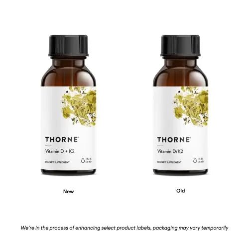 THORNE Vitamin D + K2 Liquid with a metered Dispenser - Vitamins D3 and K2 to Support - TrustMedUSA