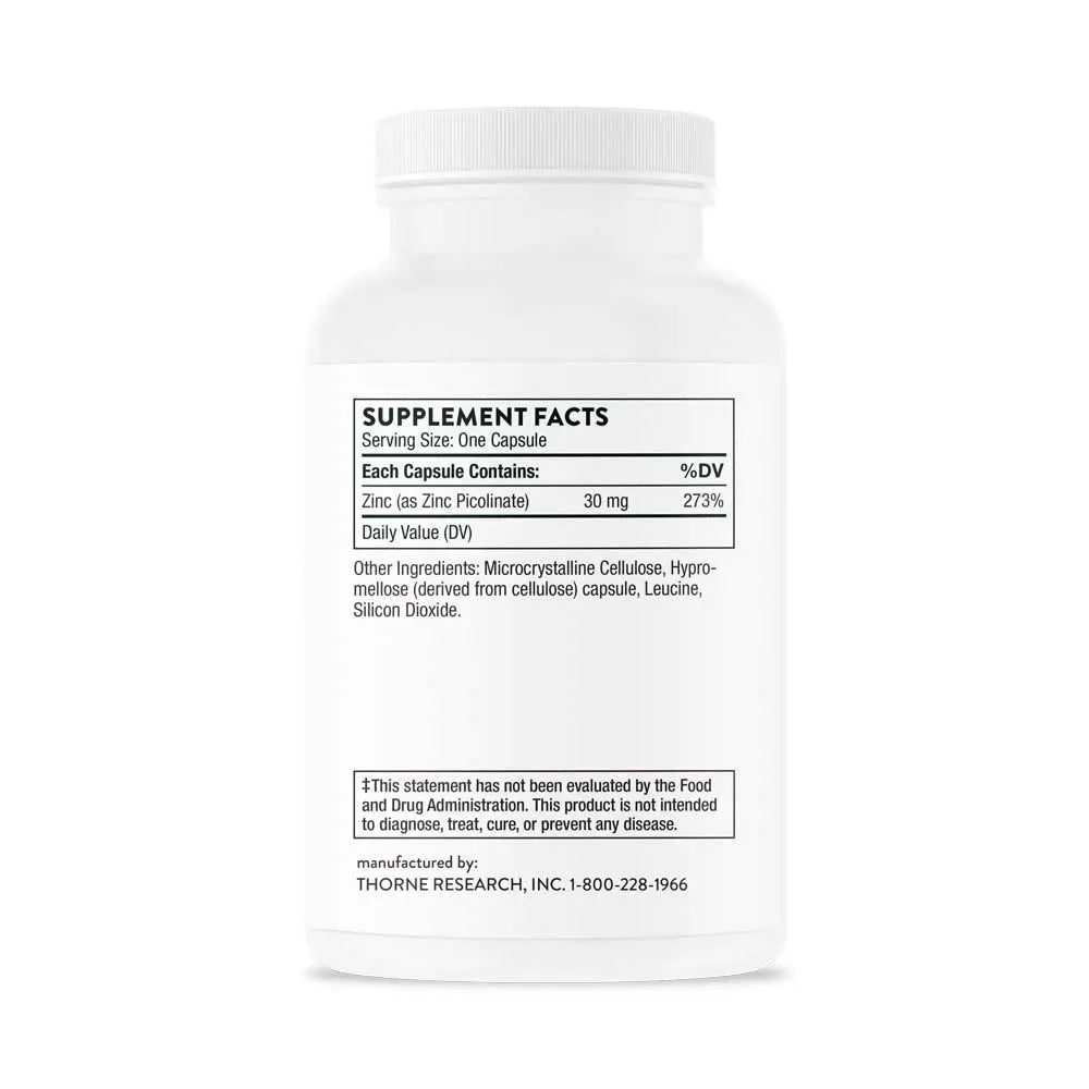 Thorne Zinc Picolinate 30 mg - Well-Absorbed Zinc Supplement for Growth and Immune - TrustMedUSA