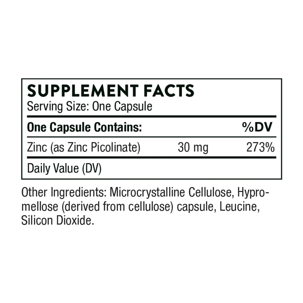 Thorne Zinc Picolinate 30 mg - Well-Absorbed Zinc Supplement for Growth and Immune - TrustMedUSA