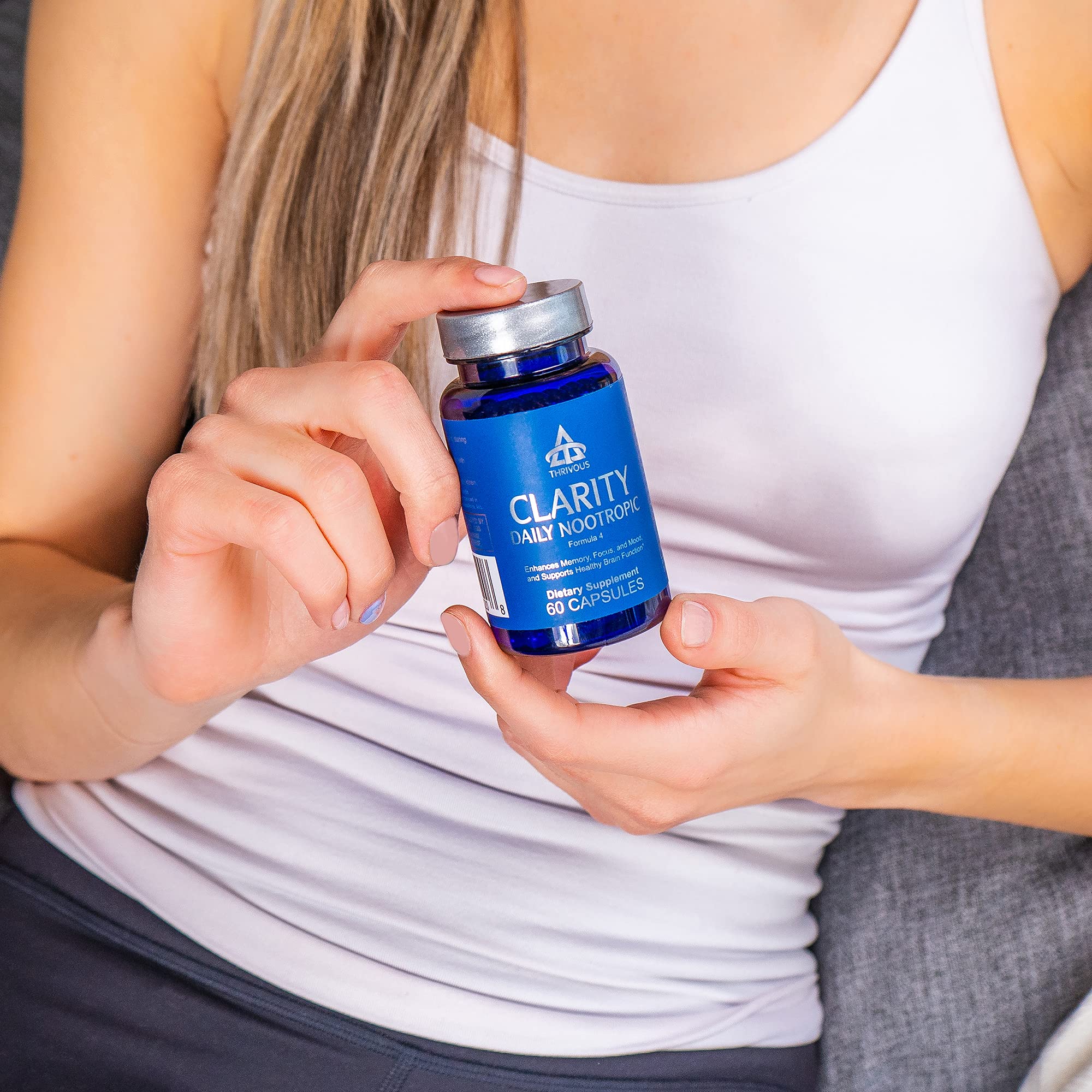 Thrivous Clarity Daily Nootropic – Cognitive Support & Mood Formula with Bacopa (Synapsa®), L-Theanine, Rhodiola Rosea, Vitamin B Complex - TrustMedUSA