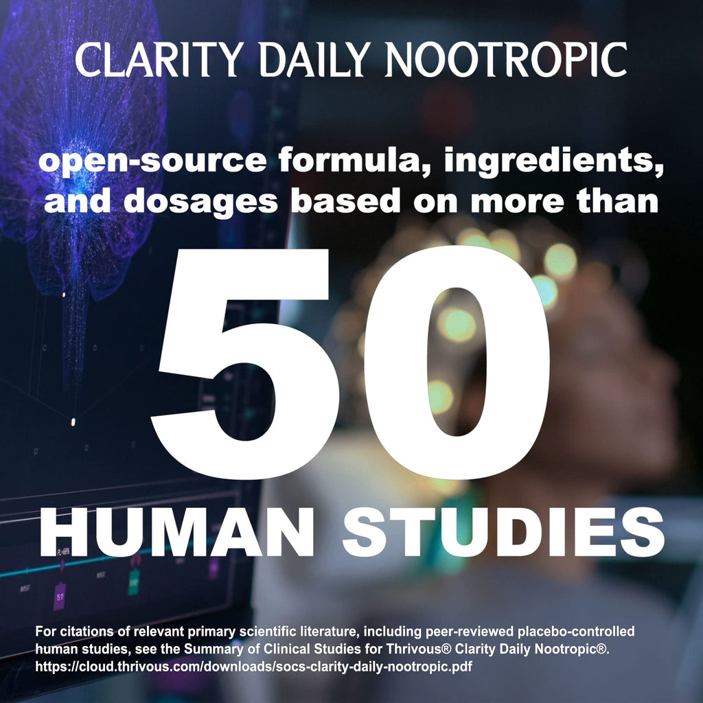 Thrivous Clarity Daily Nootropic – Cognitive Support & Mood Formula with Bacopa (Synapsa®), L-Theanine, Rhodiola Rosea, Vitamin B Complex - TrustMedUSA