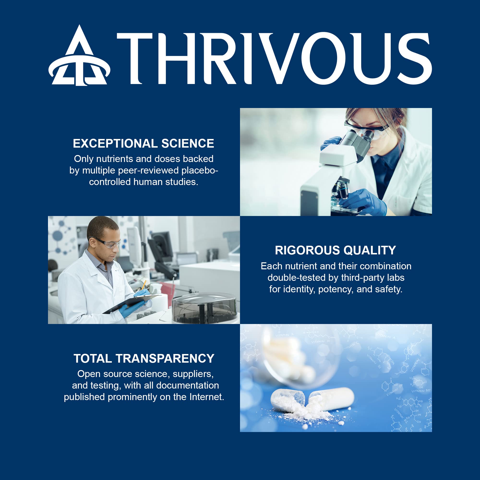 Thrivous Clarity Daily Nootropic – Cognitive Support & Mood Formula with Bacopa (Synapsa®), L-Theanine, Rhodiola Rosea, Vitamin B Complex - TrustMedUSA