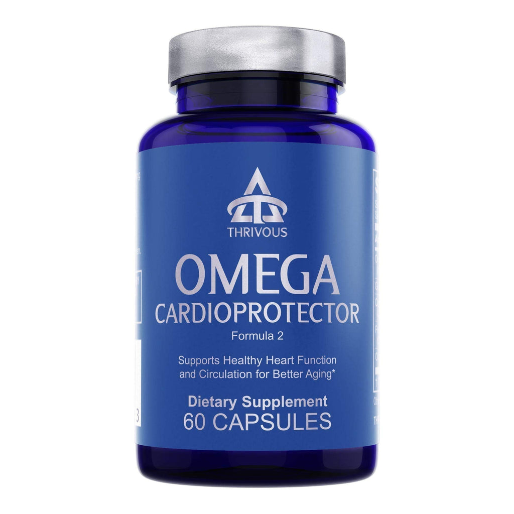 Thrivous Omega Cardioprotector – Advanced Heart & Circulation Support Supplement with AvailOm Omega-3, Garlic, Gotu Kola, Oligopin Pine Bark – 60 Vegan Capsules - TrustMedUSA